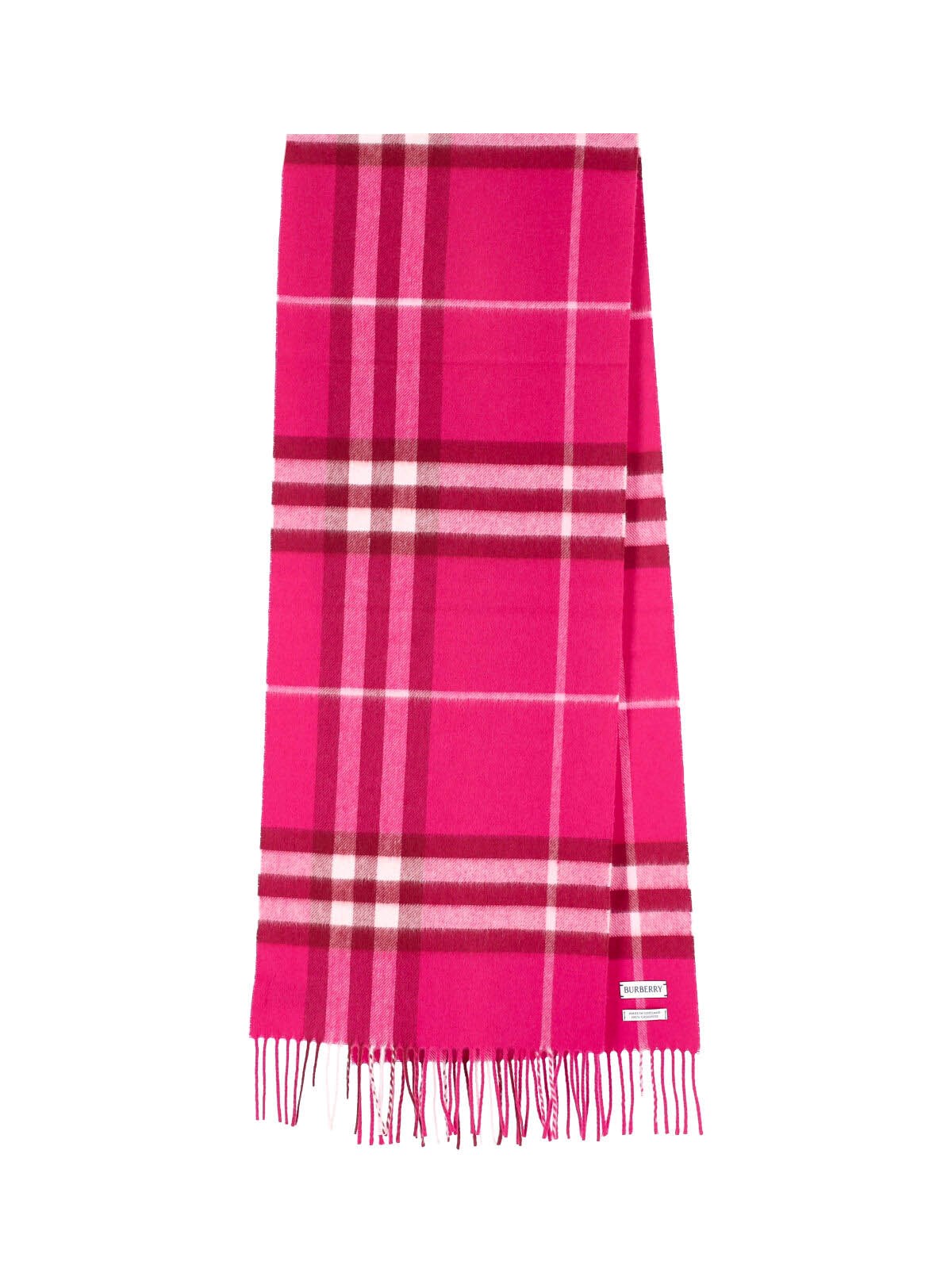 Burberry Rectangular Cashmere Scarf With Iconic Logo Intarsia In Pink