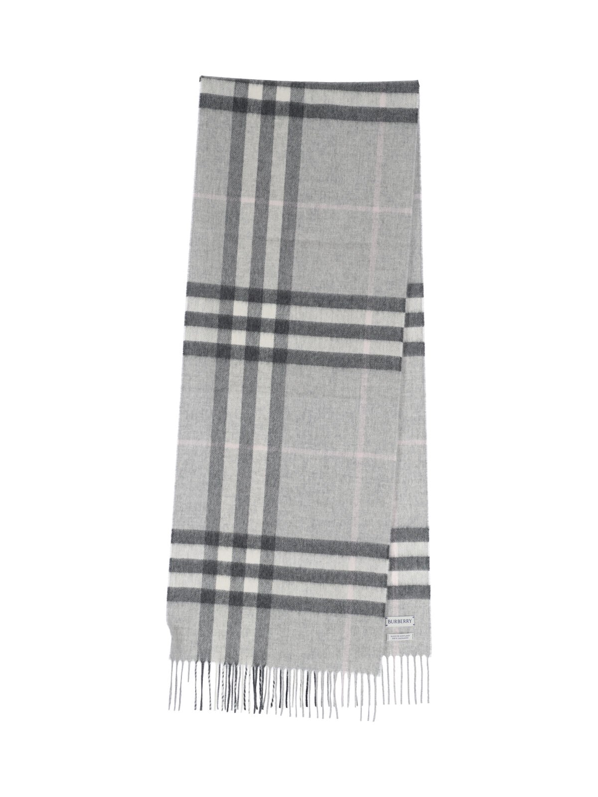 Burberry Check Scarf In Gray