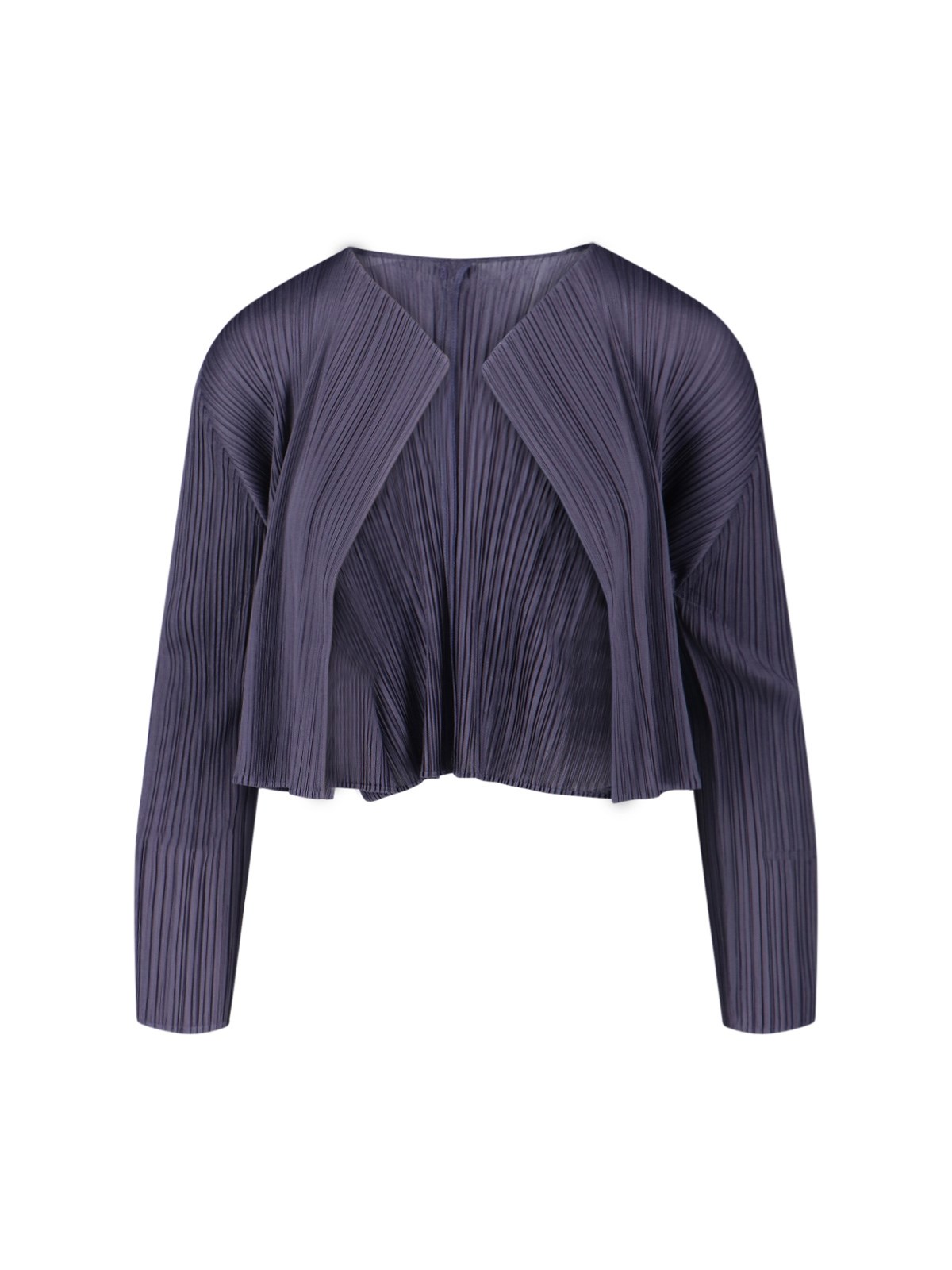 Pleats Please Pleated Cardigan In Gray