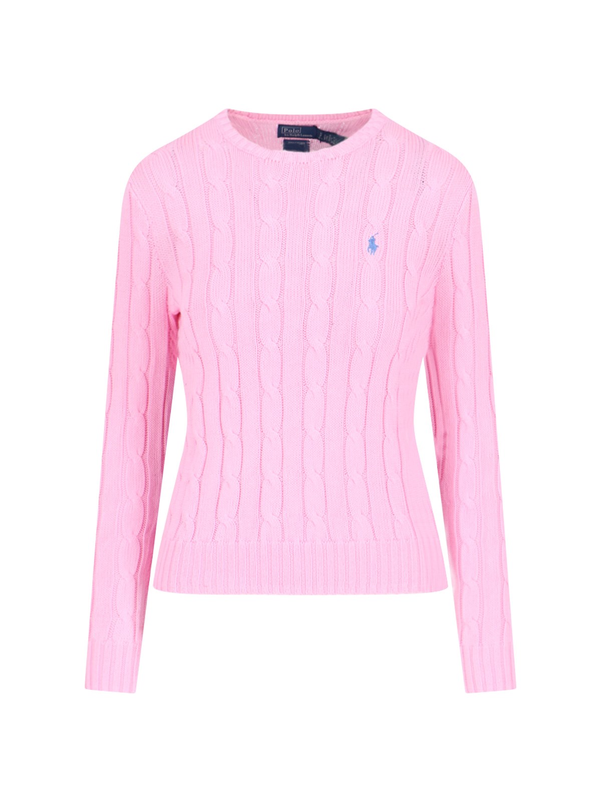 Polo Ralph Lauren Cable Knit Crew Neck Sweater Knitwear Rose In Pink