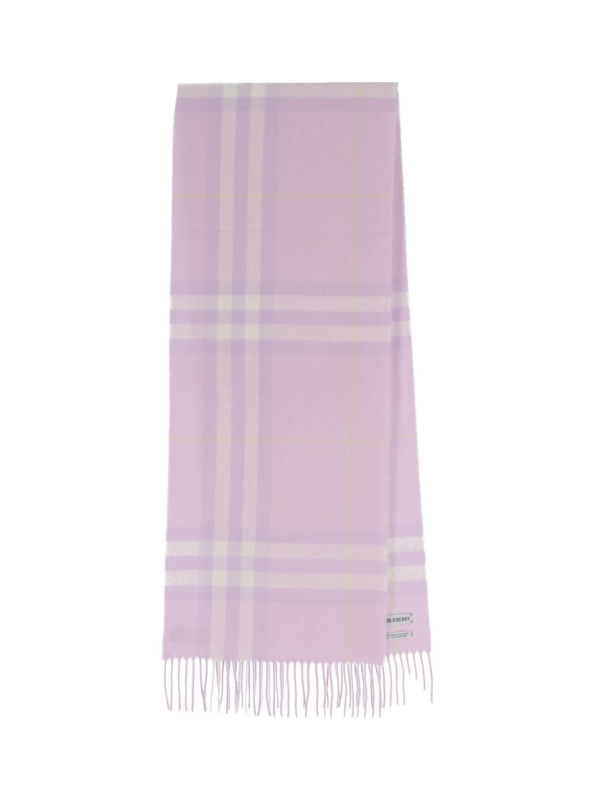 Burberry Rectangular Cashmere Scarf With Iconic Logo Intarsia In Pink