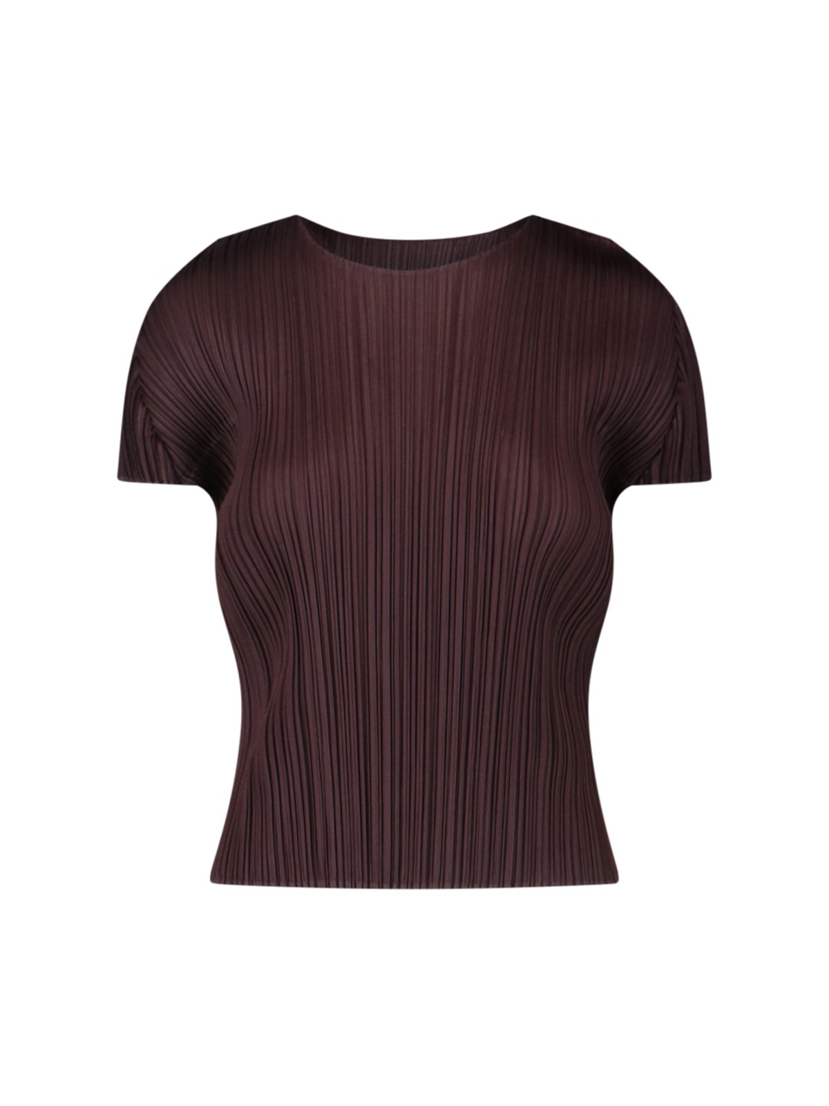 Pleats Please Pleated T-shirt In Brown