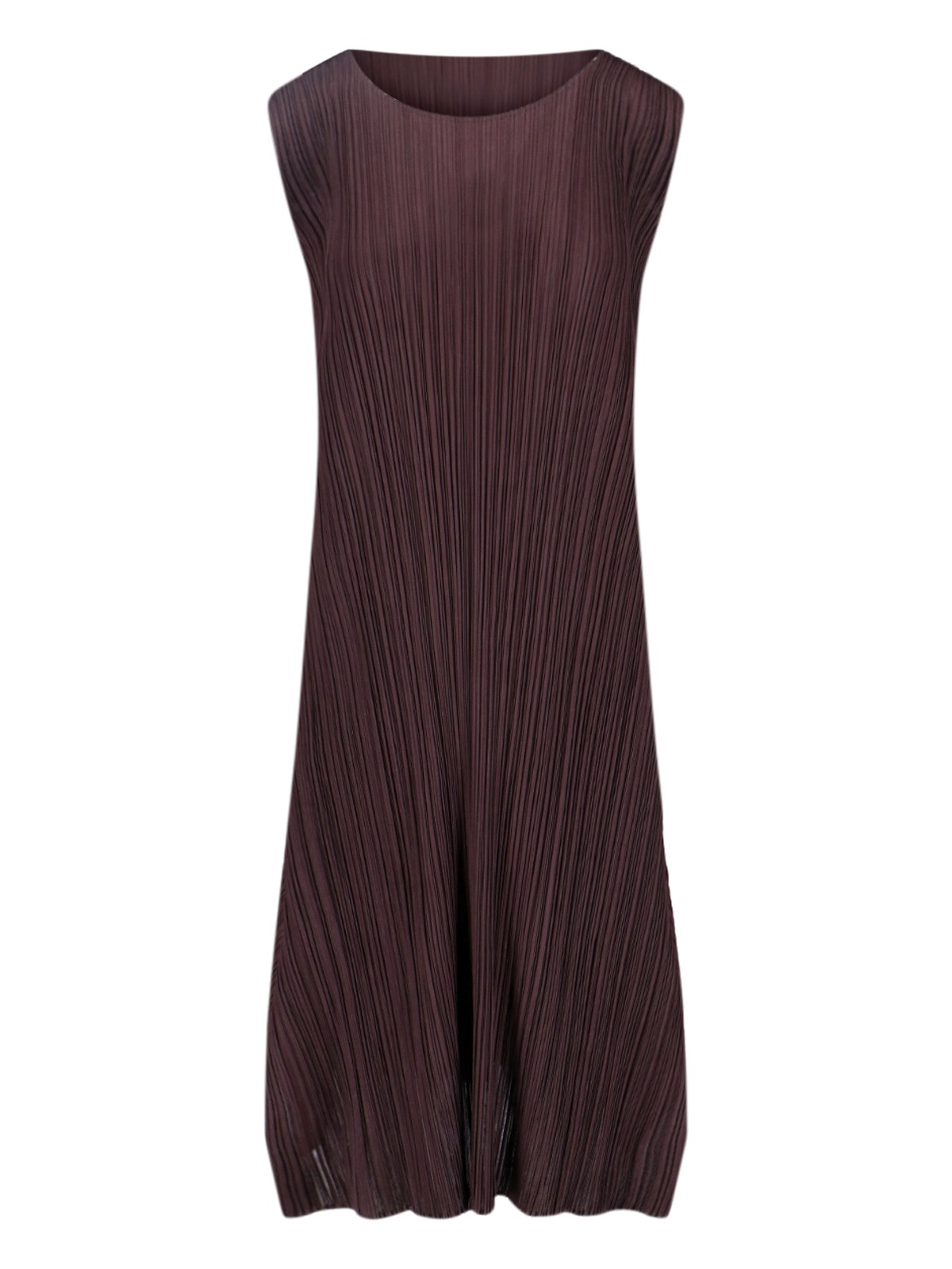 Pleats Please Pleated Midi Dresses In Brown