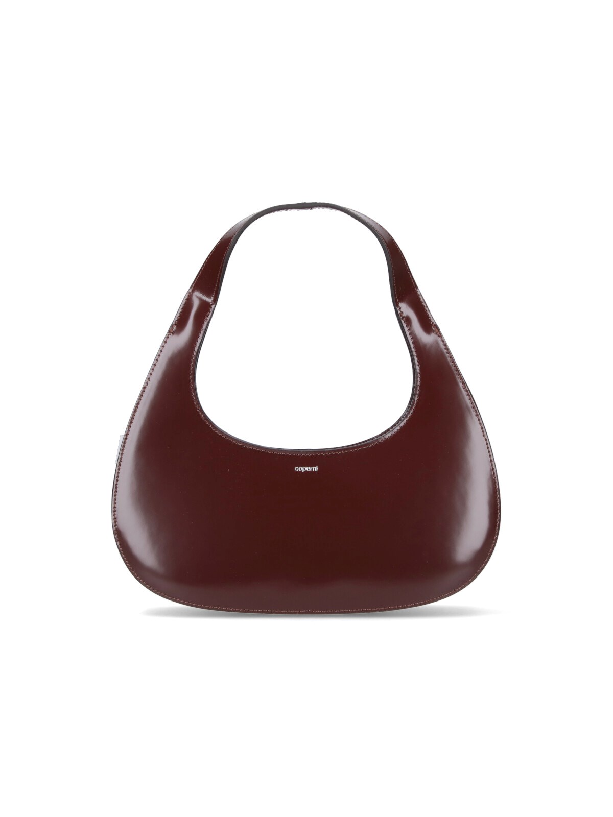 Coperni Crescent-shaped Brown Leather Shoulder Bag In Brown