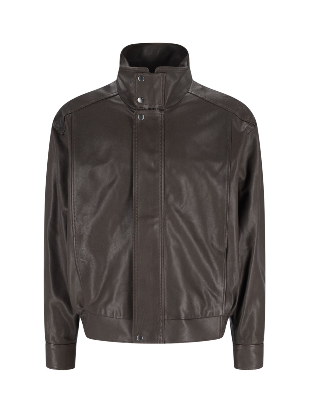 Calvin Klein Modern High Collar Long Sleeve Jacket In Gray