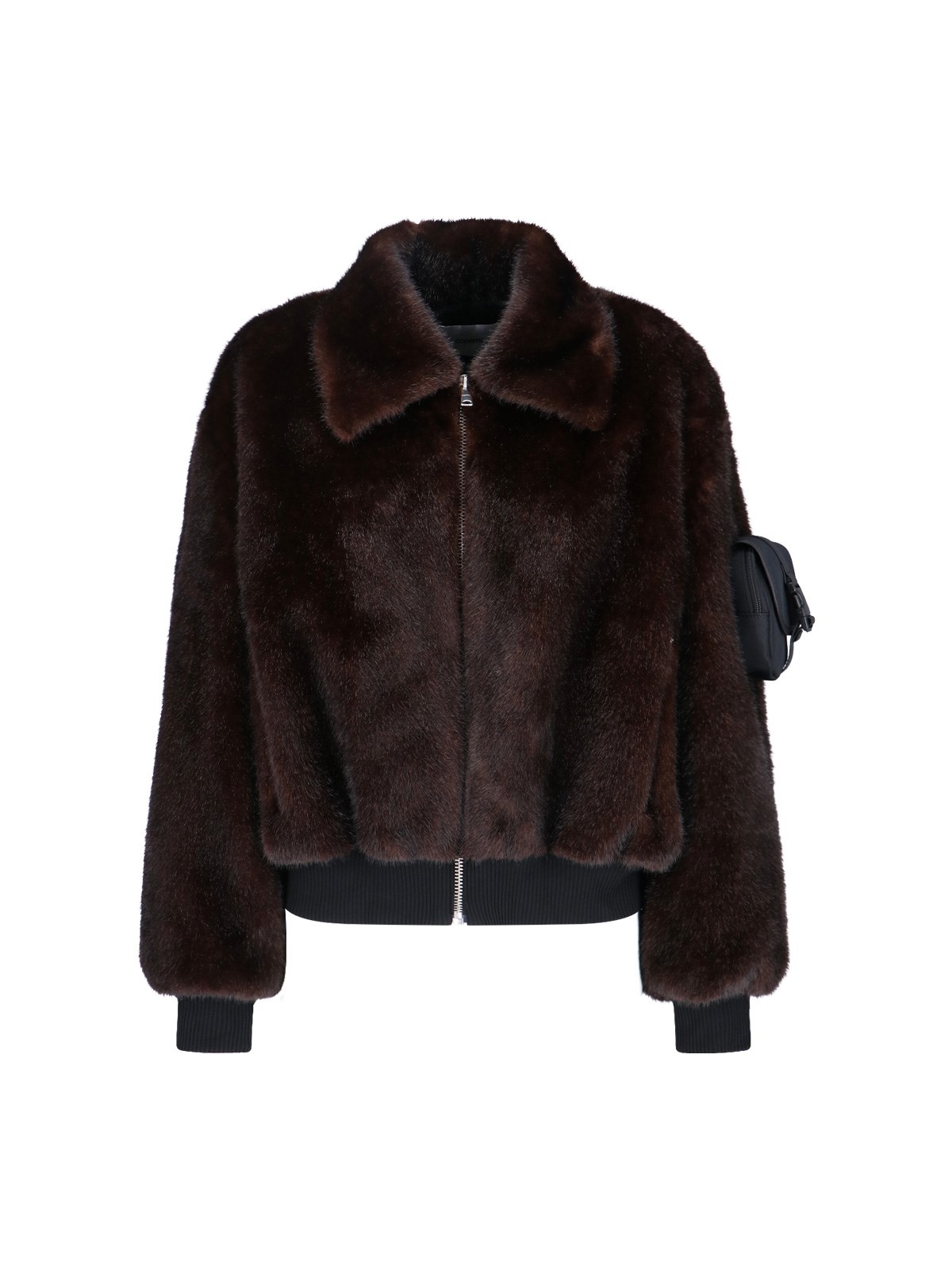 Coperni High-collar Brown Synthetic Fur Bomber Jacket In Brown
