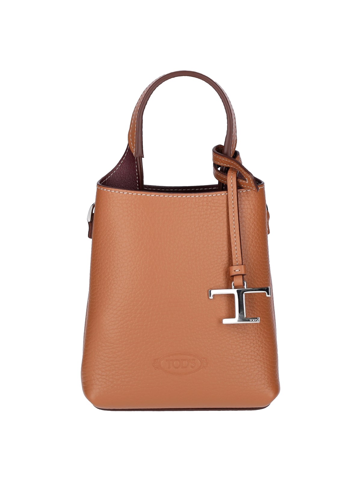 Tod's Micro Calfskin Leather Bag In Brown