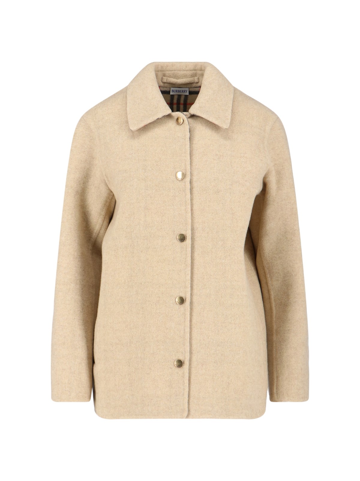 Burberry Virgin Wool Jacket In Sand