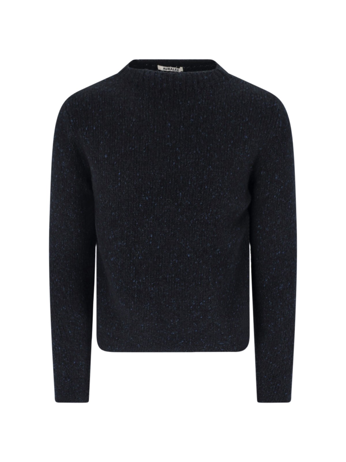 Auralee Textured Knit Long Sleeve Crew Sweater In Animal Print