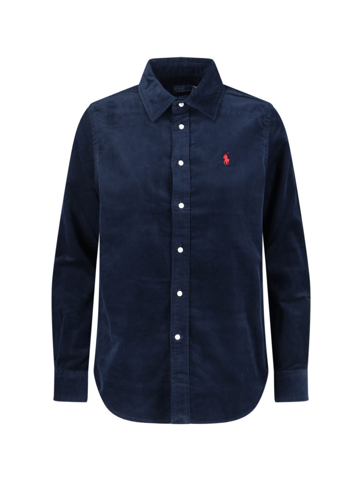 Polo Ralph Lauren Shirt With Long Sleeves And Collared Neckline In Blue