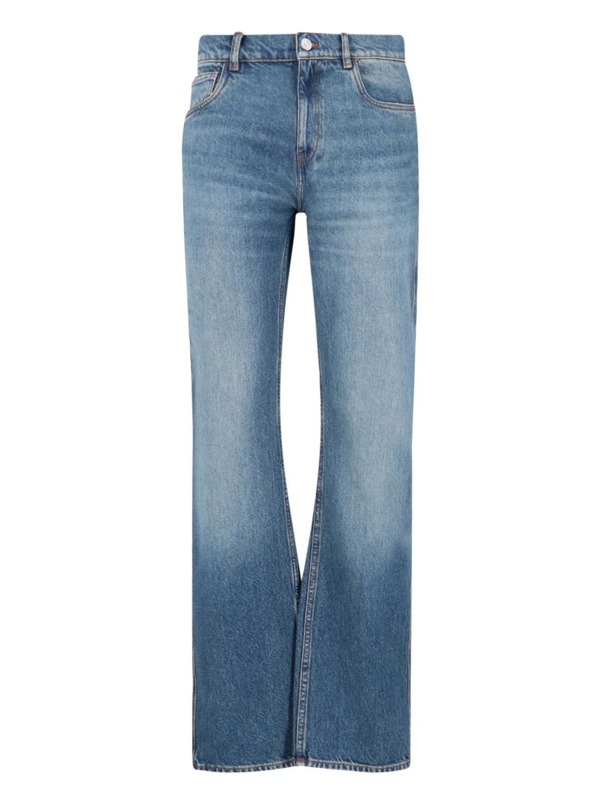 Coperni High-waisted Light Blue Straight-leg Jeans In Blue