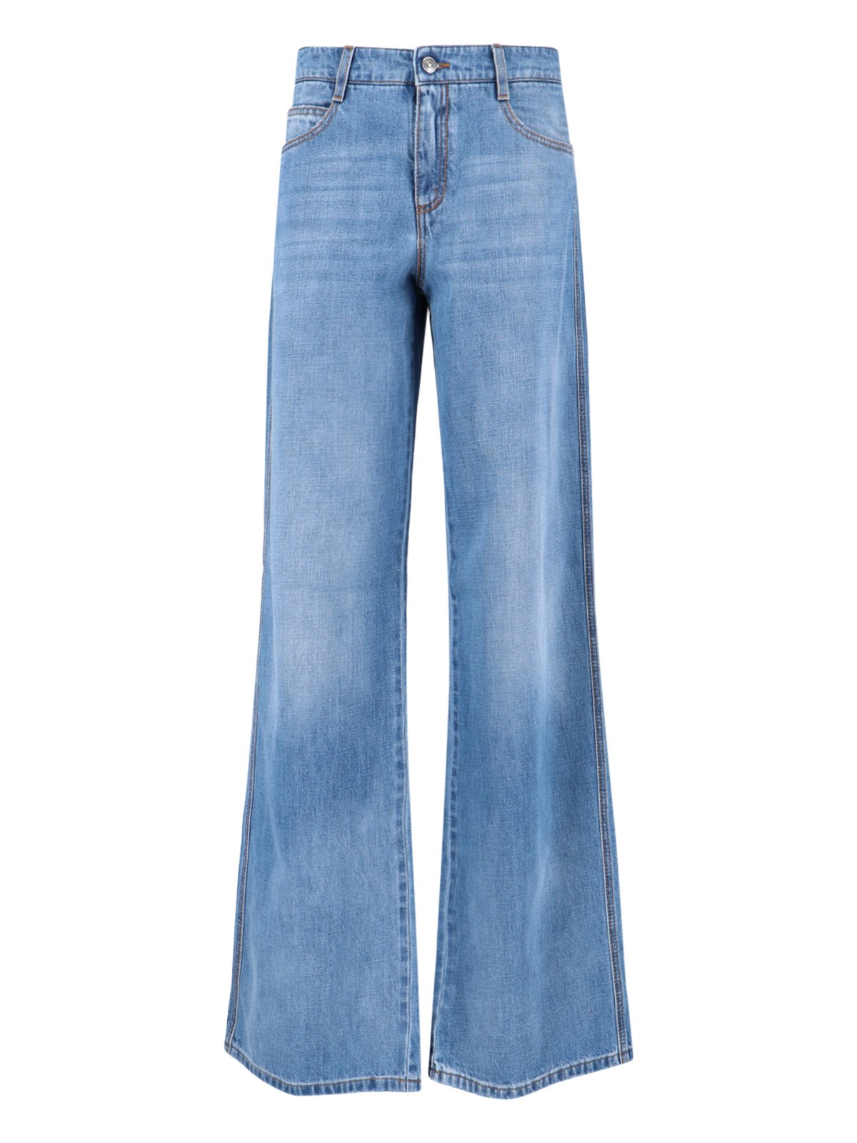 Ermanno Scervino Denim Trousers With Belt Loops In Blue
