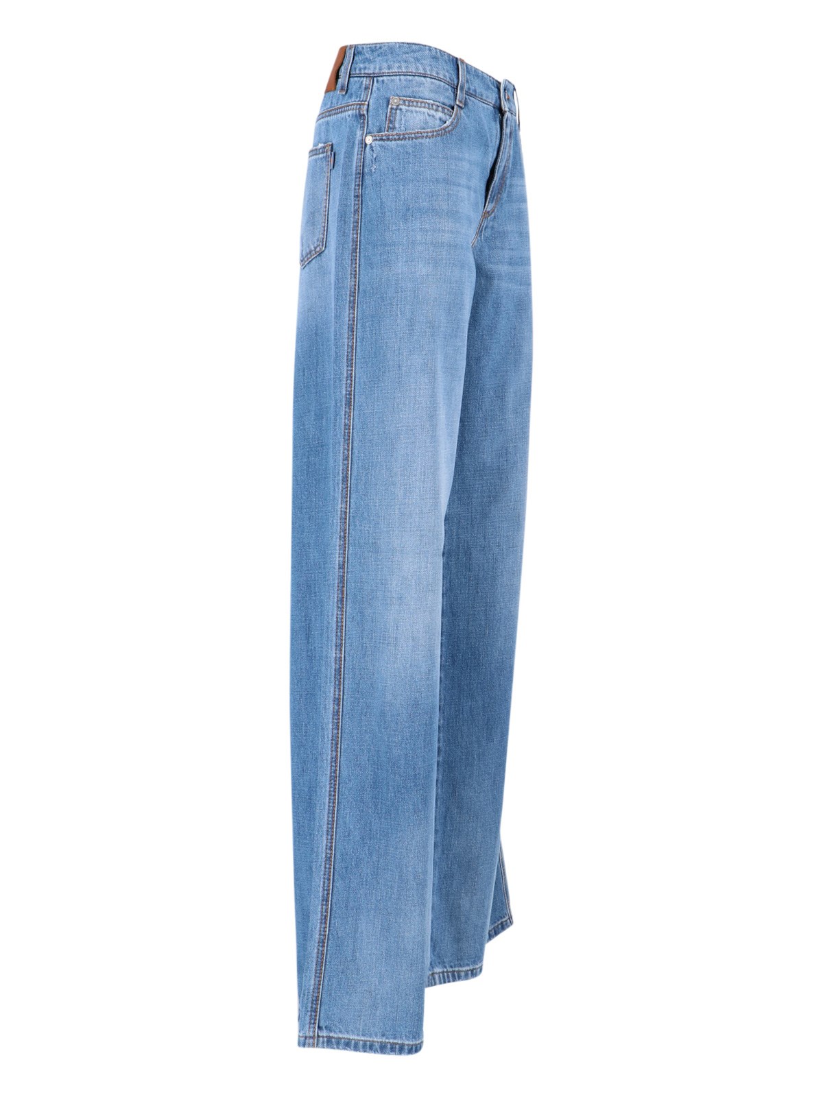 デニム・ジーパン ERMANNO SCERVINO Woman Jeans Denim D467P767GKW 94037 Luxury cotton jeans with denim lace appliqué - Ermanno Scervino