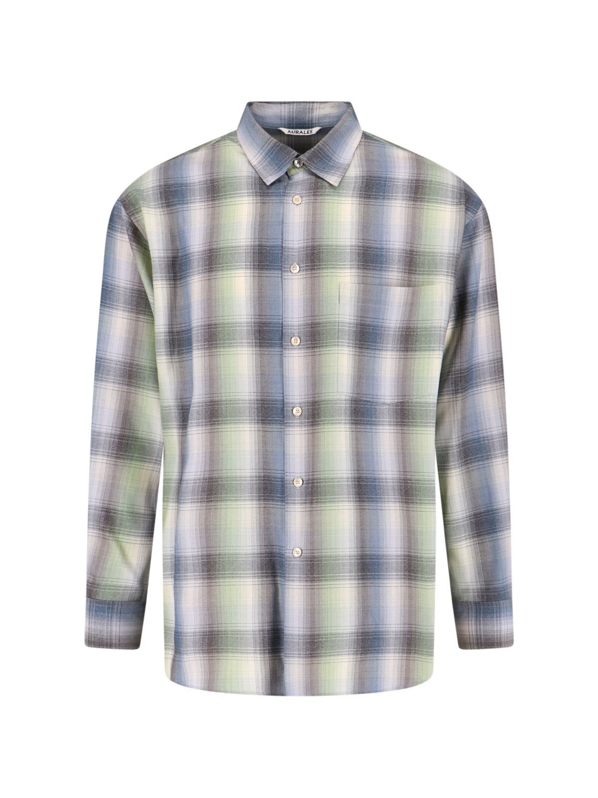 Auralee Long Sleeve Button-down Check Shirt In Multi