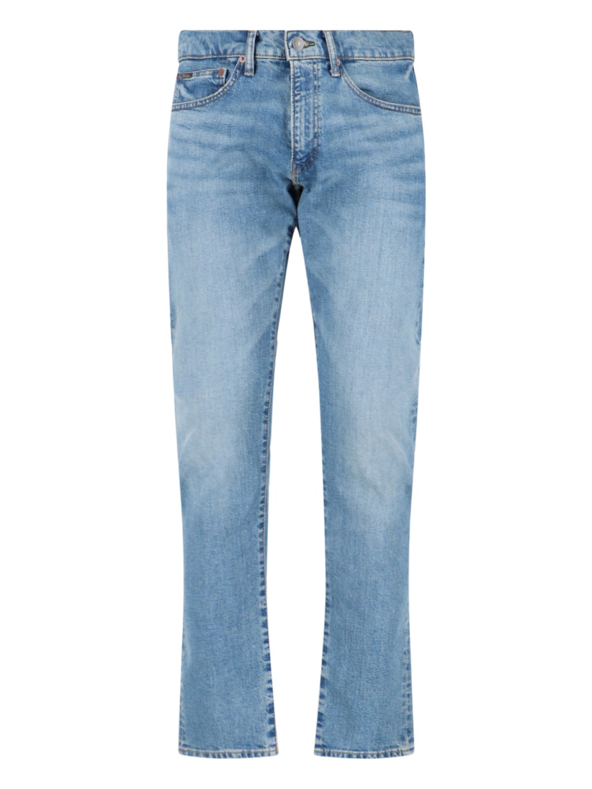 Polo Ralph Lauren Straight Trousers Belt Loops Five Pockets In Blue