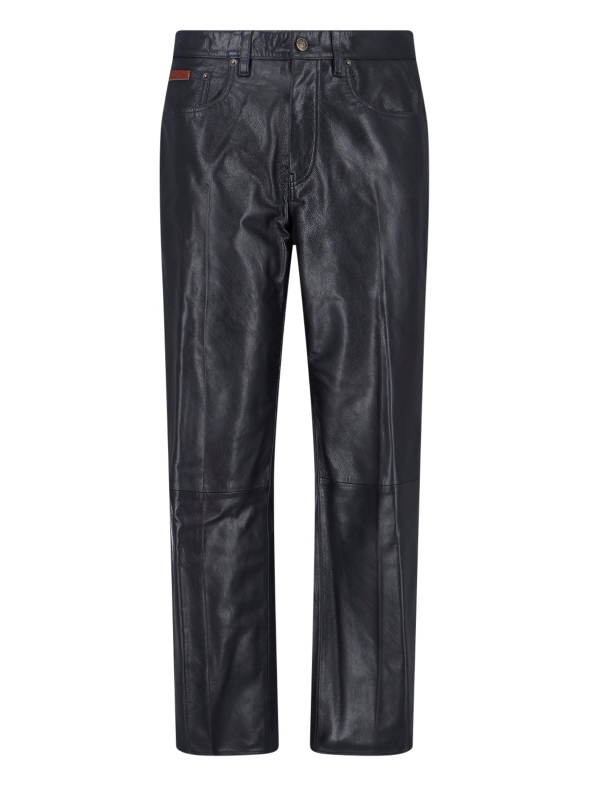 Calvin Klein Goat Leather Pants In Black