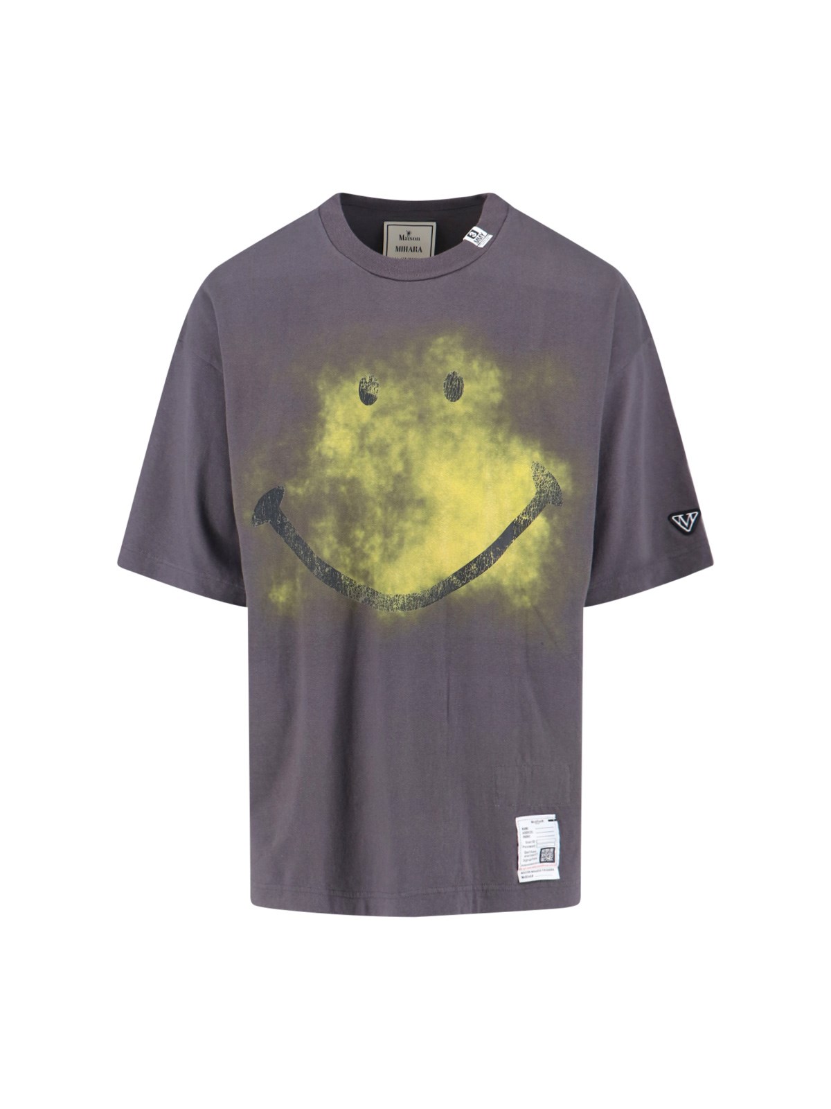 Miharayasuhiro Maison Mihara Yasuhiro Playful Smiley Face Graphic T-shirt By Maison Mihara Yasuhiro In Black