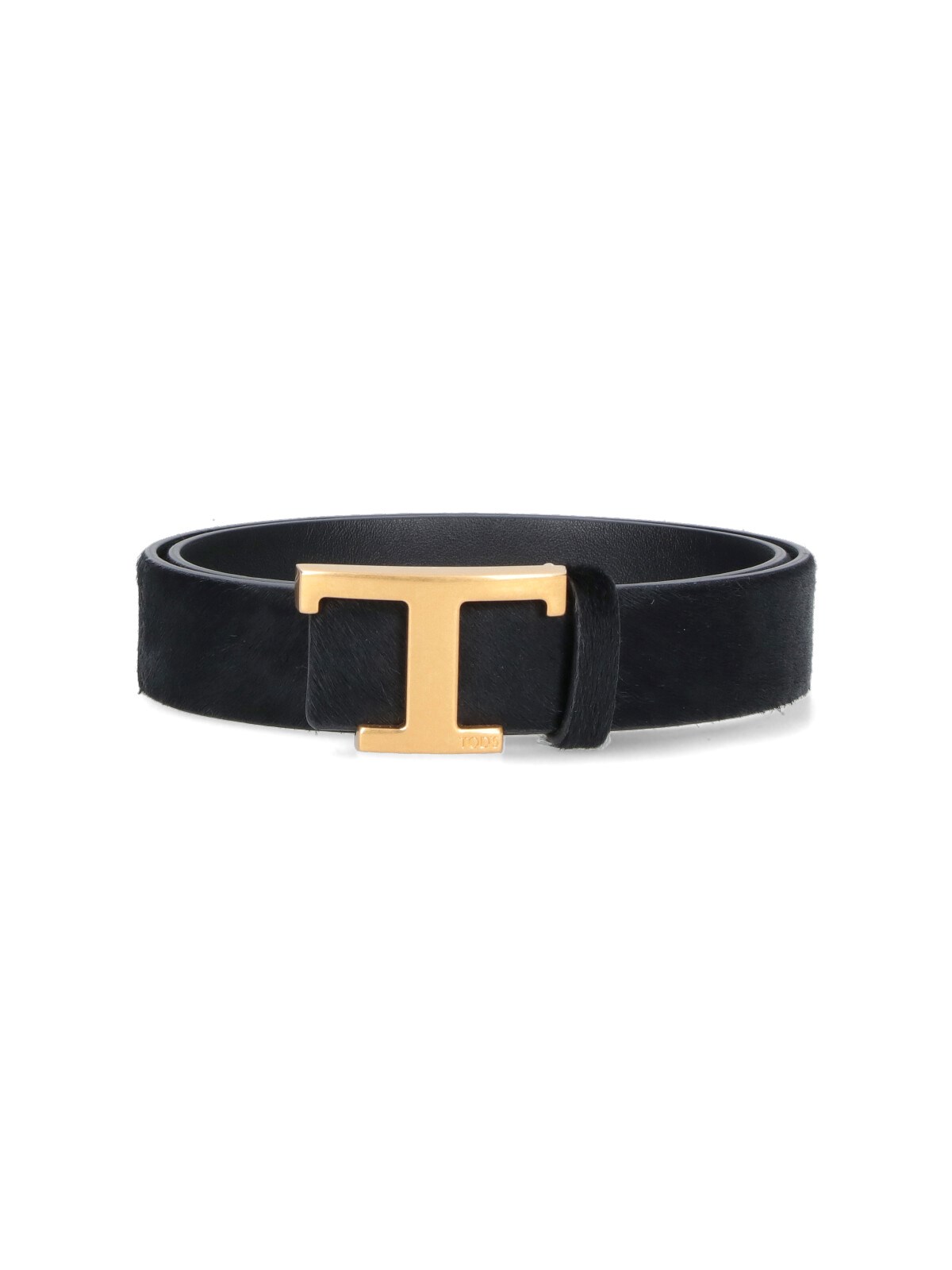 Tod's Adjustable Belt Gold-tone Buckle In Black