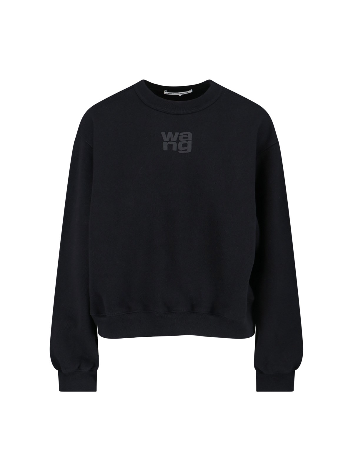 Alexander Wang Essential Terry Crew Neck Cotton Sweatshirt Clothing In Black