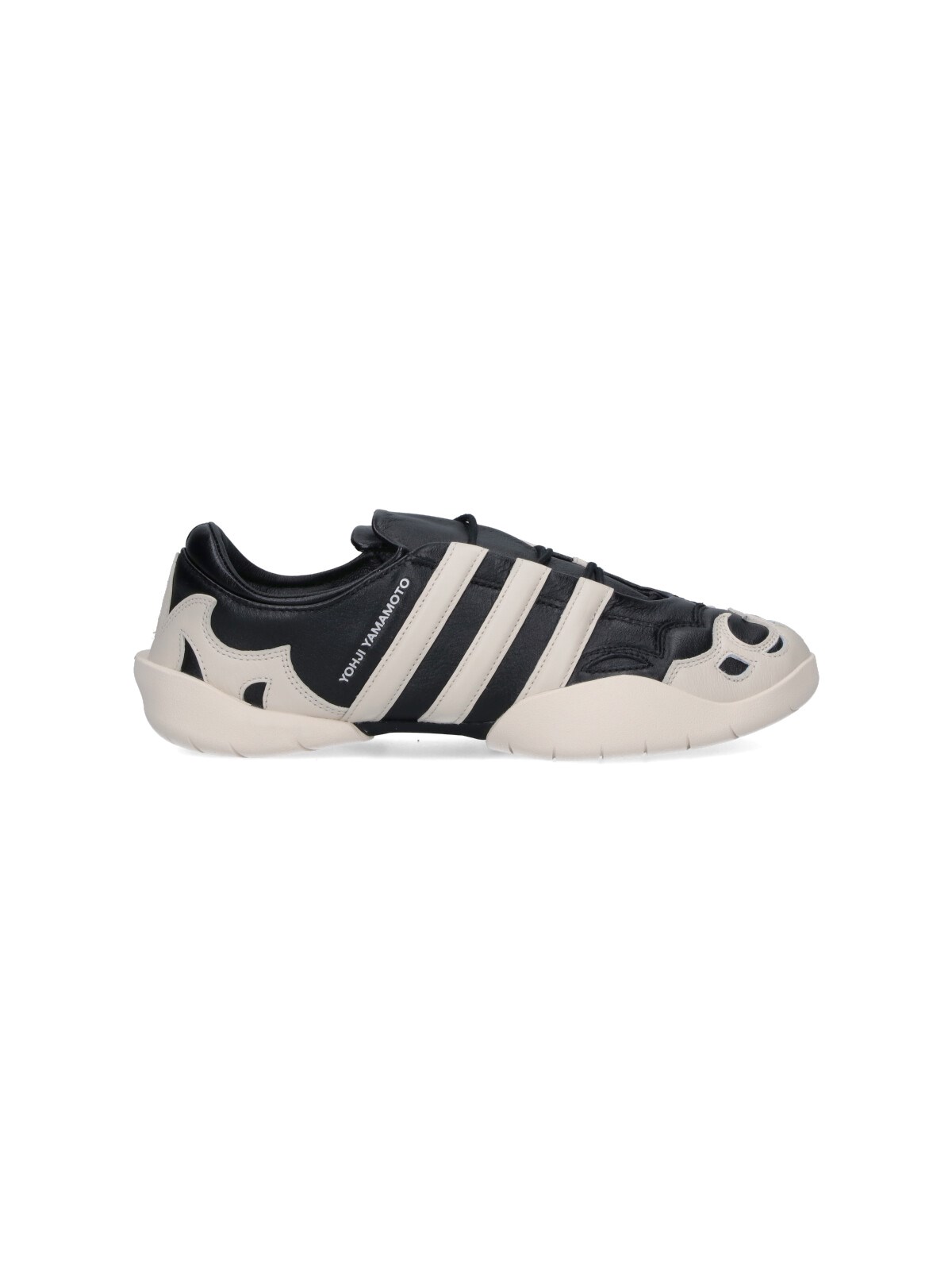 Y-3 Leather Trainers In Black