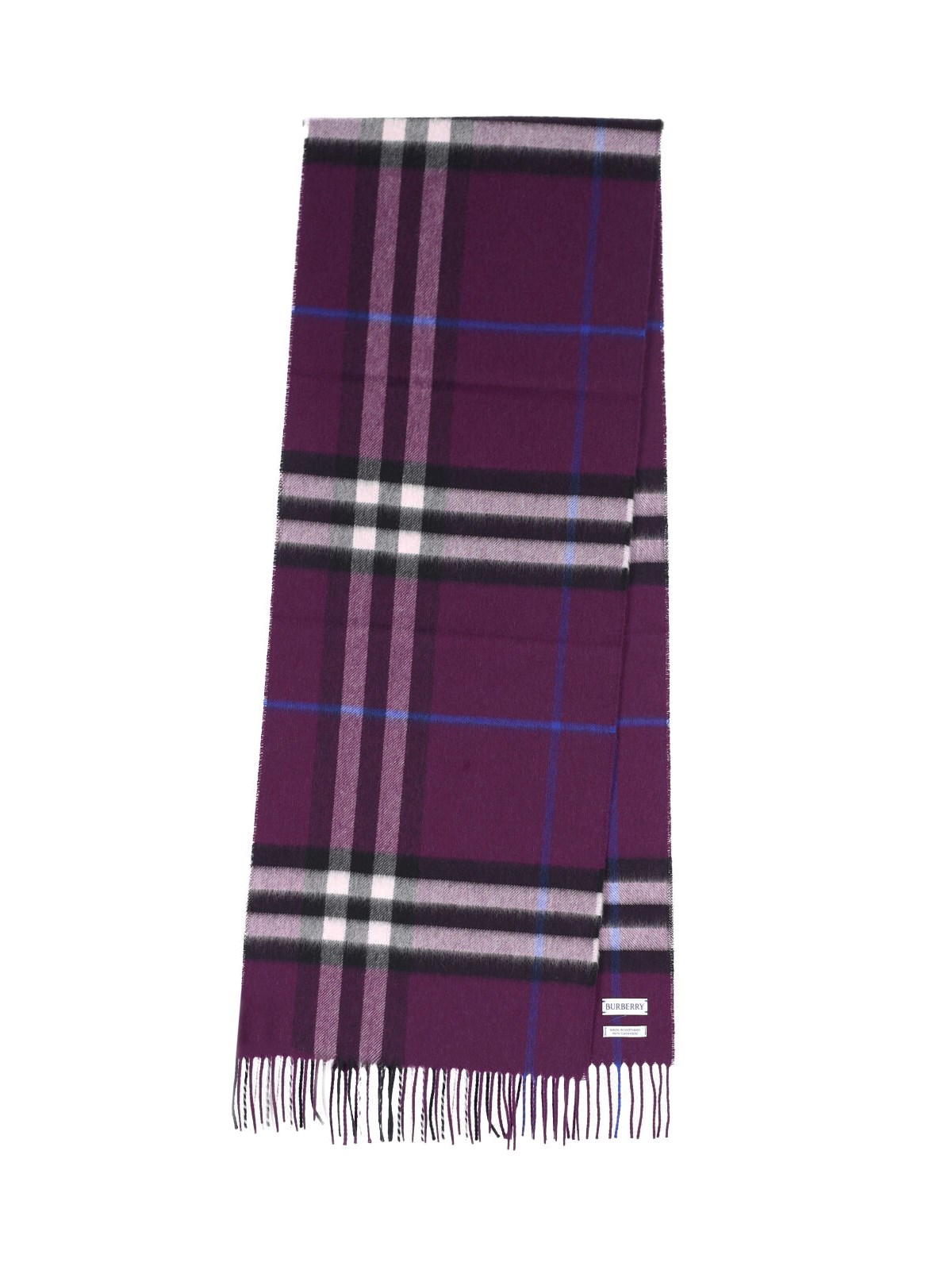 Burberry Check Scarf In Purple