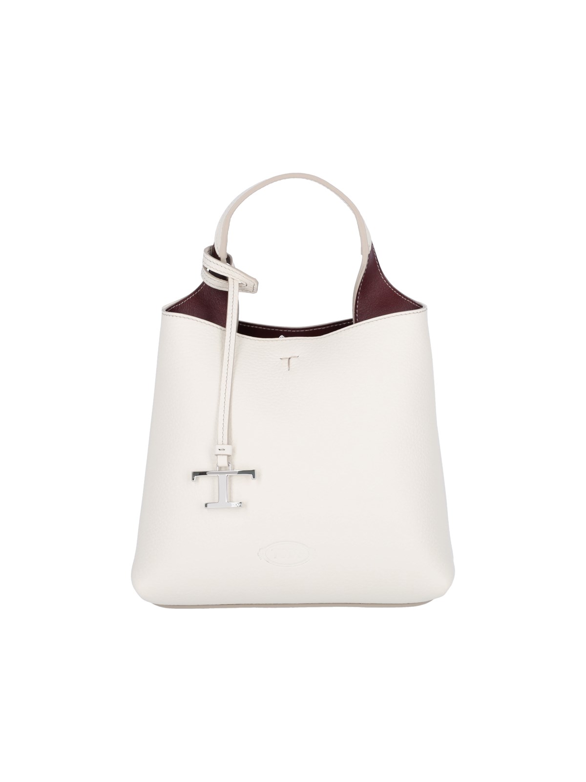 Tod's Timeless Logo Plaque Tote Bag In White