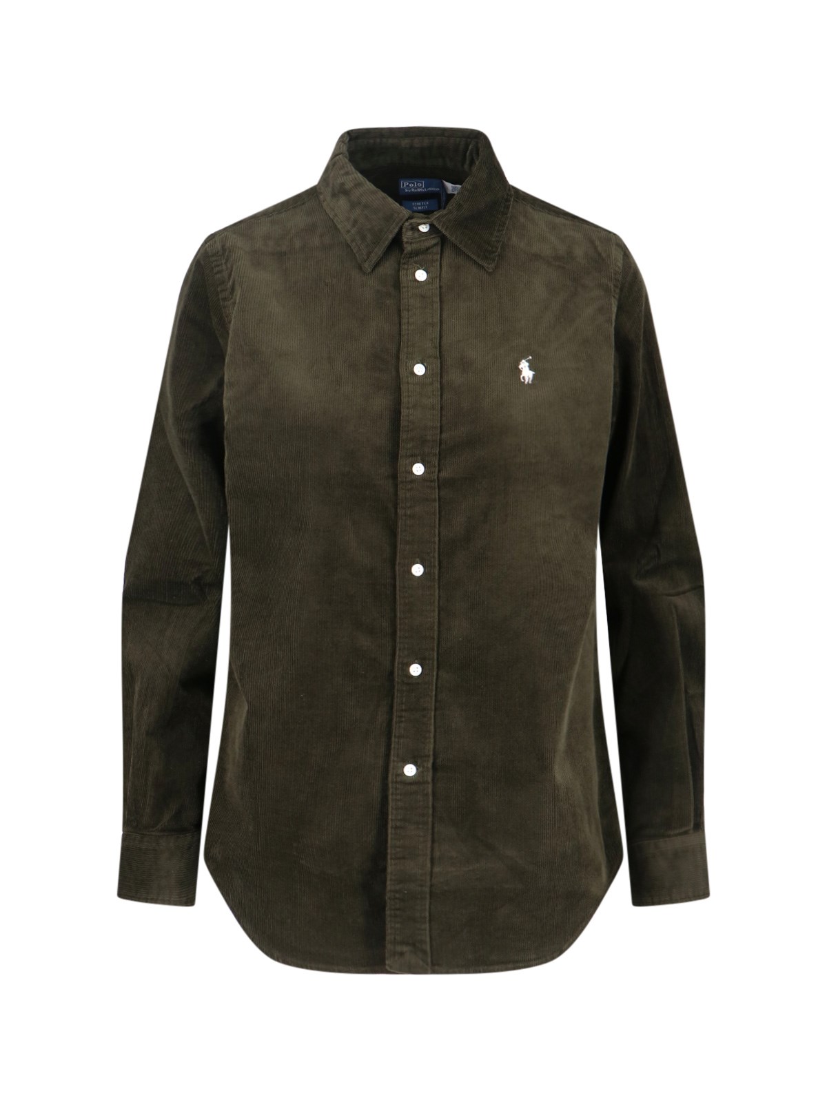 Polo Ralph Lauren Stretch Cotton Velvet Shirt In Green