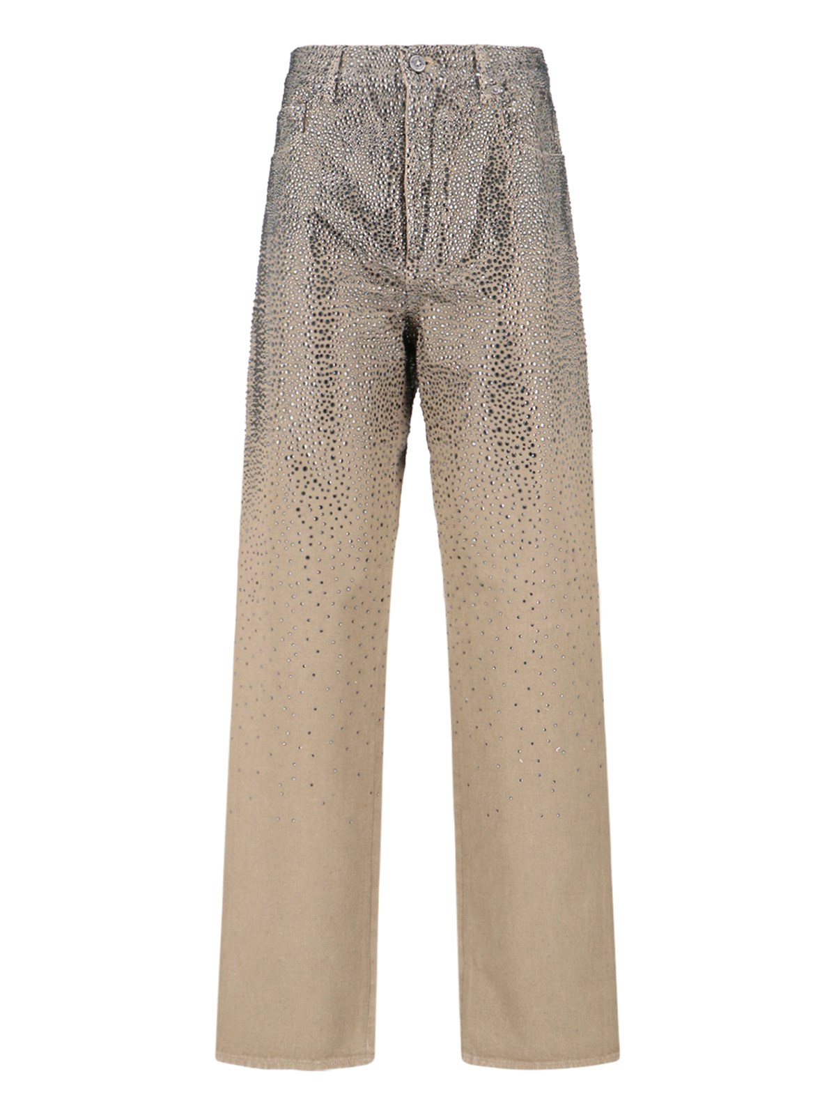Golden Goose Straight Jeans With Rhinestones In Multi