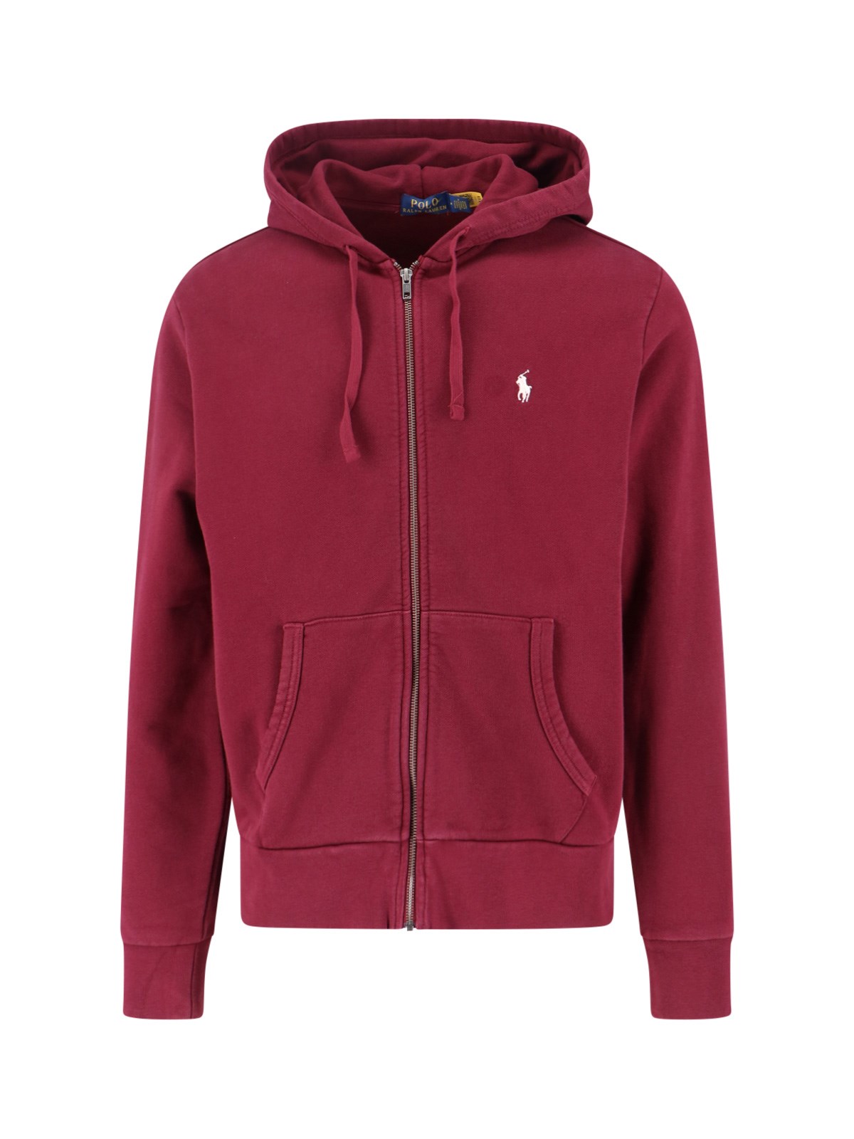 Polo Ralph Lauren Bordeaux Sweatshirt With Drawstring Hood And Pony Embroidery On The Front In Red