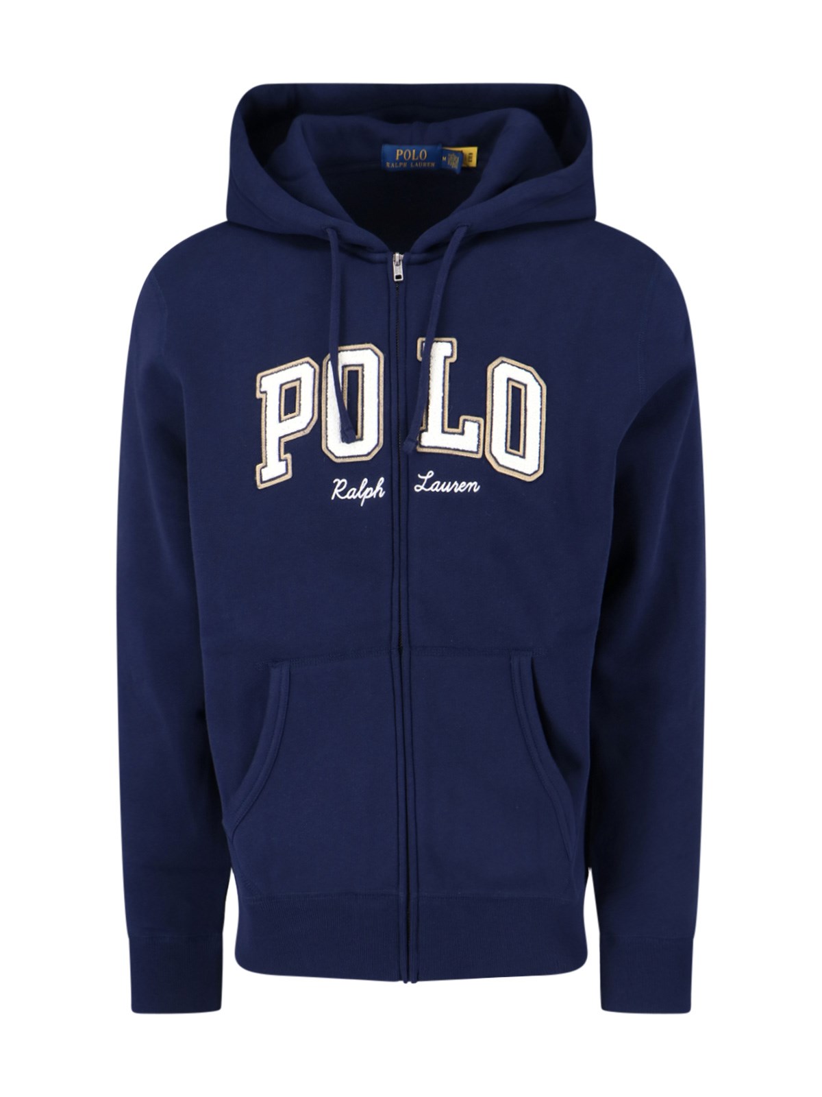 Polo Ralph Lauren Navy Blue Zip-up Hoodie With Iconic Logo Detail In Blue