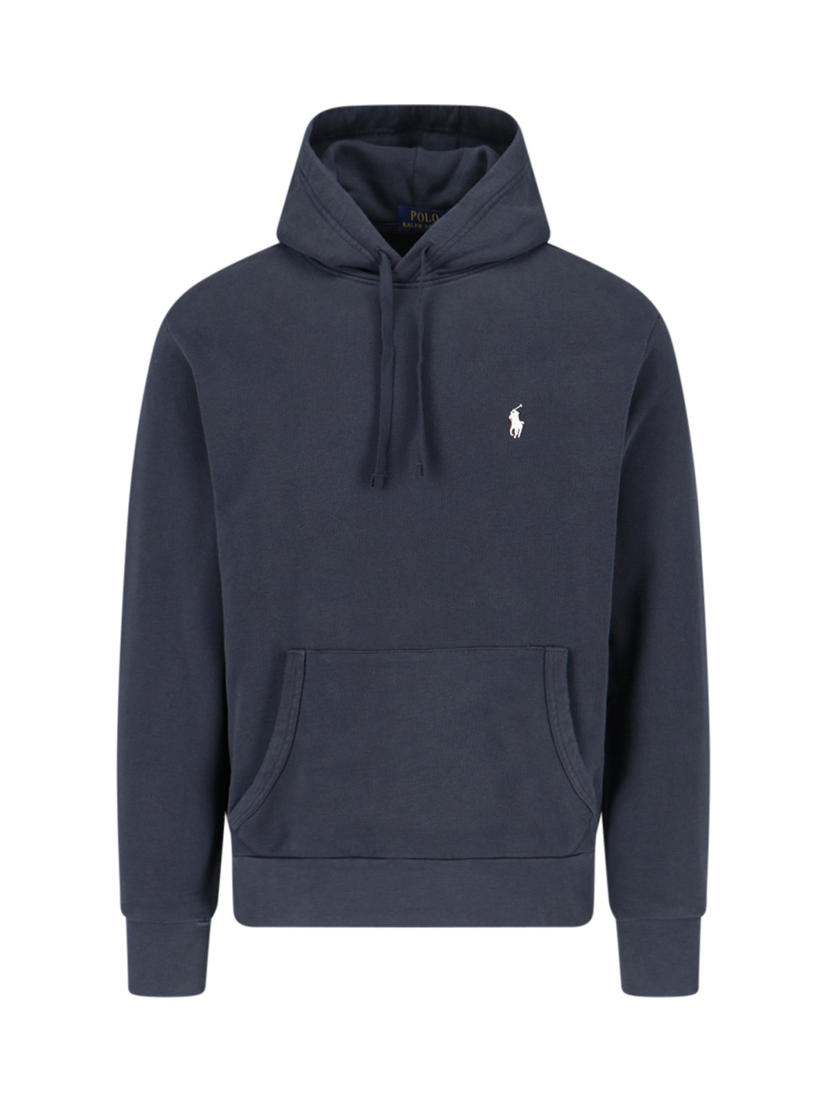Polo Ralph Lauren Blue Cotton Hoodie With Embroidered Logo And Drawstring Hood In Blue