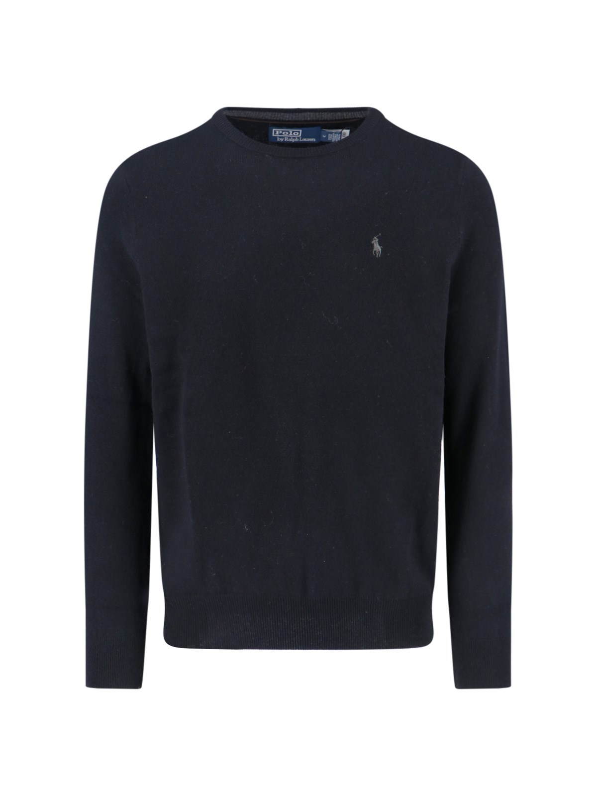 Polo Ralph Lauren Logo Embroidered Crewneck Jumper In Black