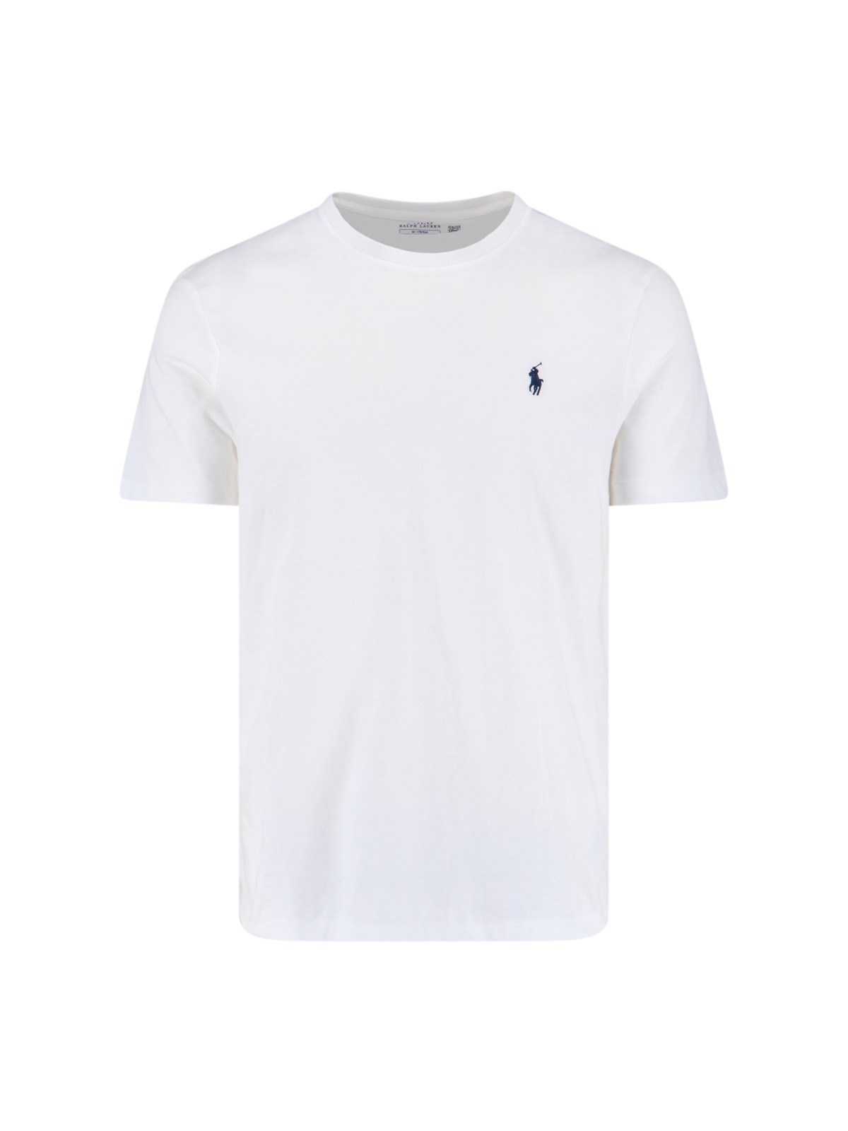 Polo Ralph Lauren White Cotton Linen Blended T-shirt With Chest Patch Pocket And Logo In White