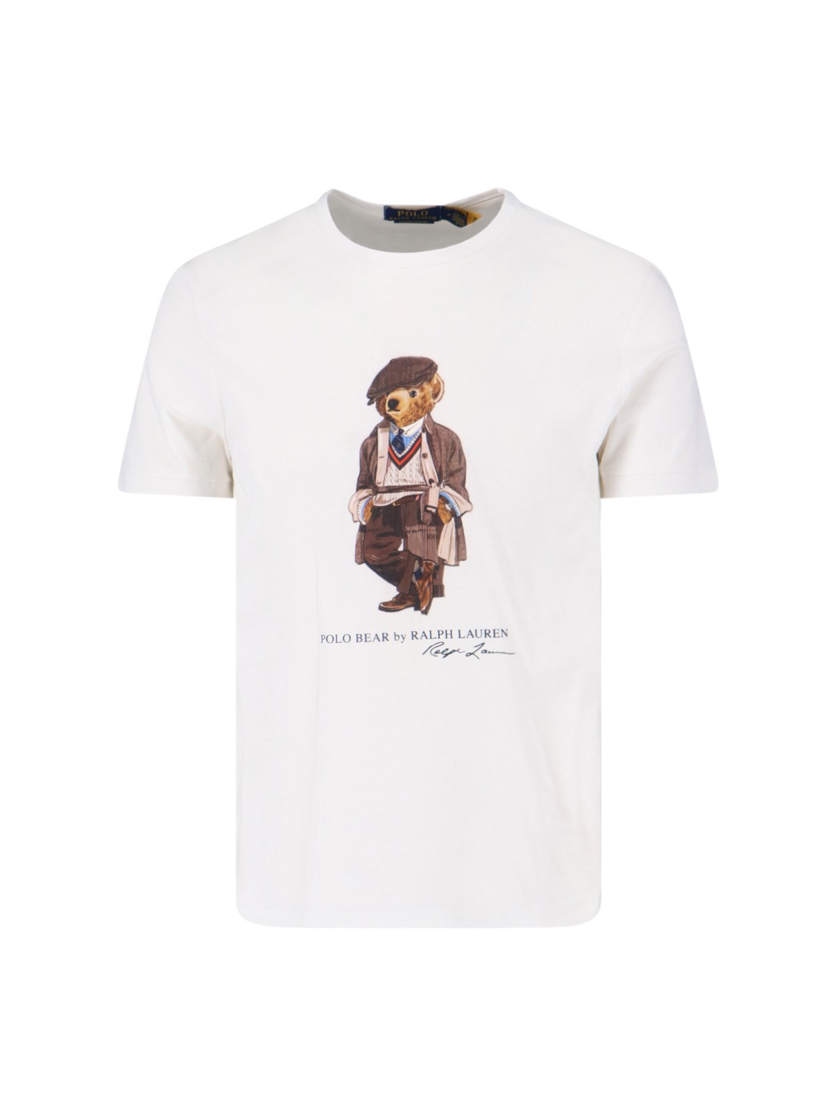 Polo Ralph Lauren White Polo Bear Custom Slim-fit T-shirt In White