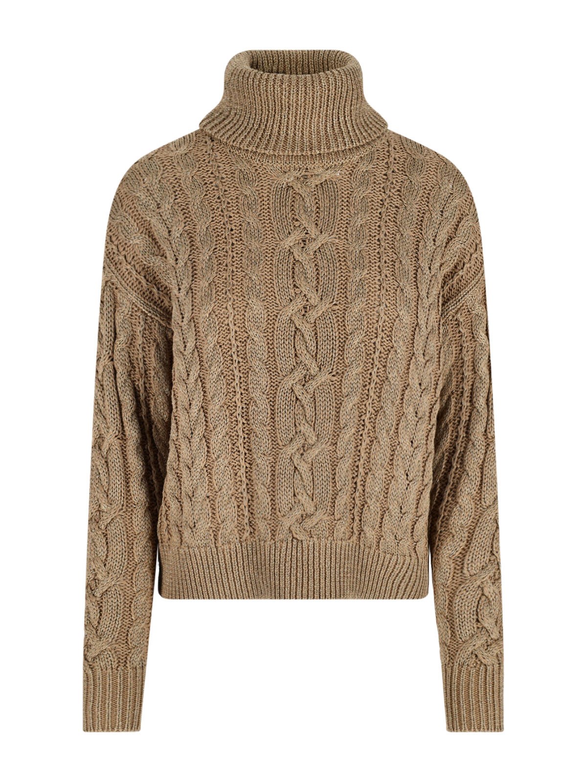 Ralph Lauren High Neck Sweater In Gold