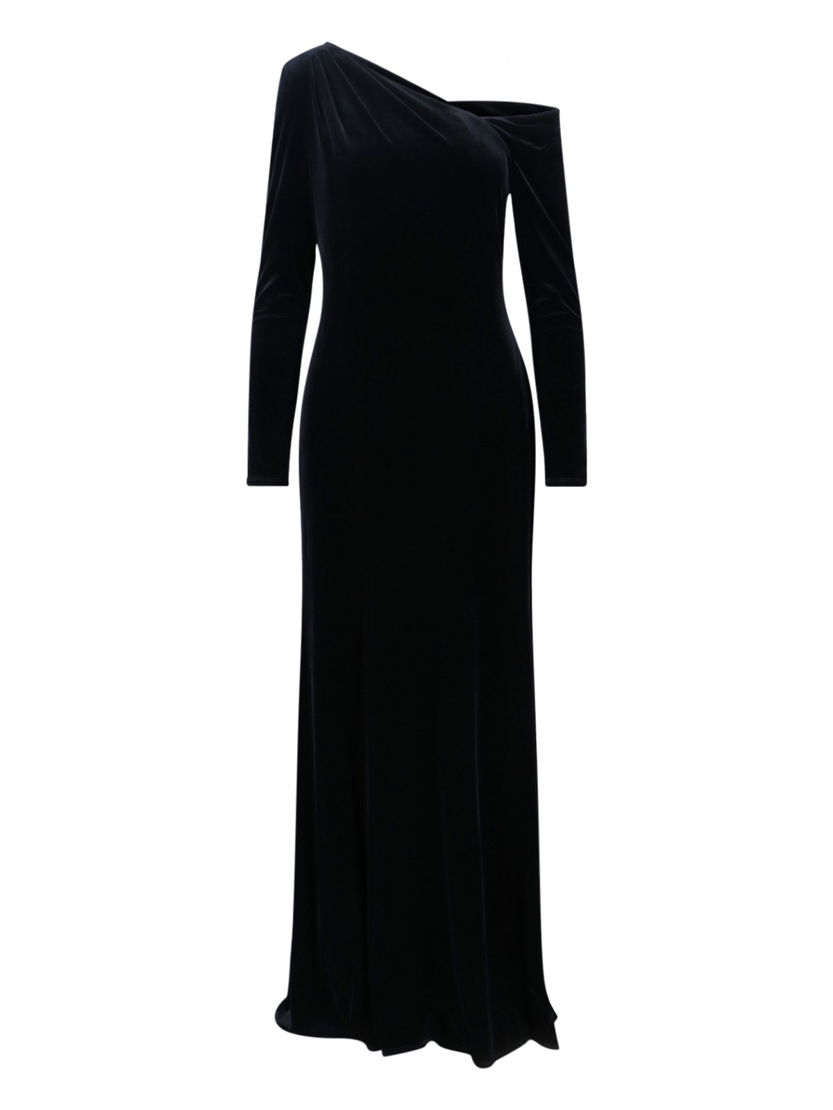 Ralph Lauren Maxi Asymmetrical Dress In Black