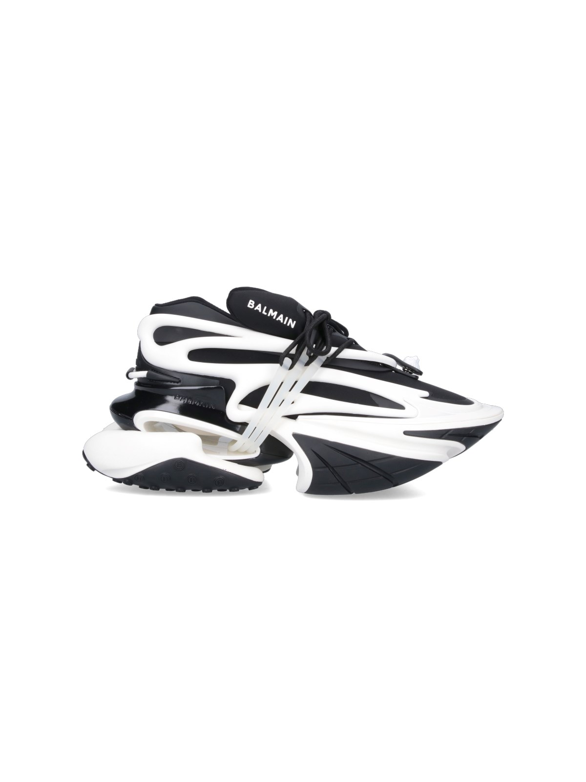 Balmain Unicorn Low Sneakers - Leather - Black In White