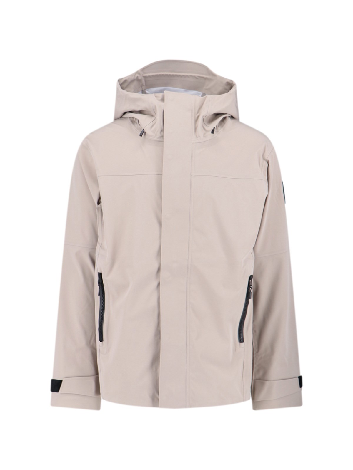 Canada Goose Versatile Hooded Jacket Featuring Functional Elements In Sand