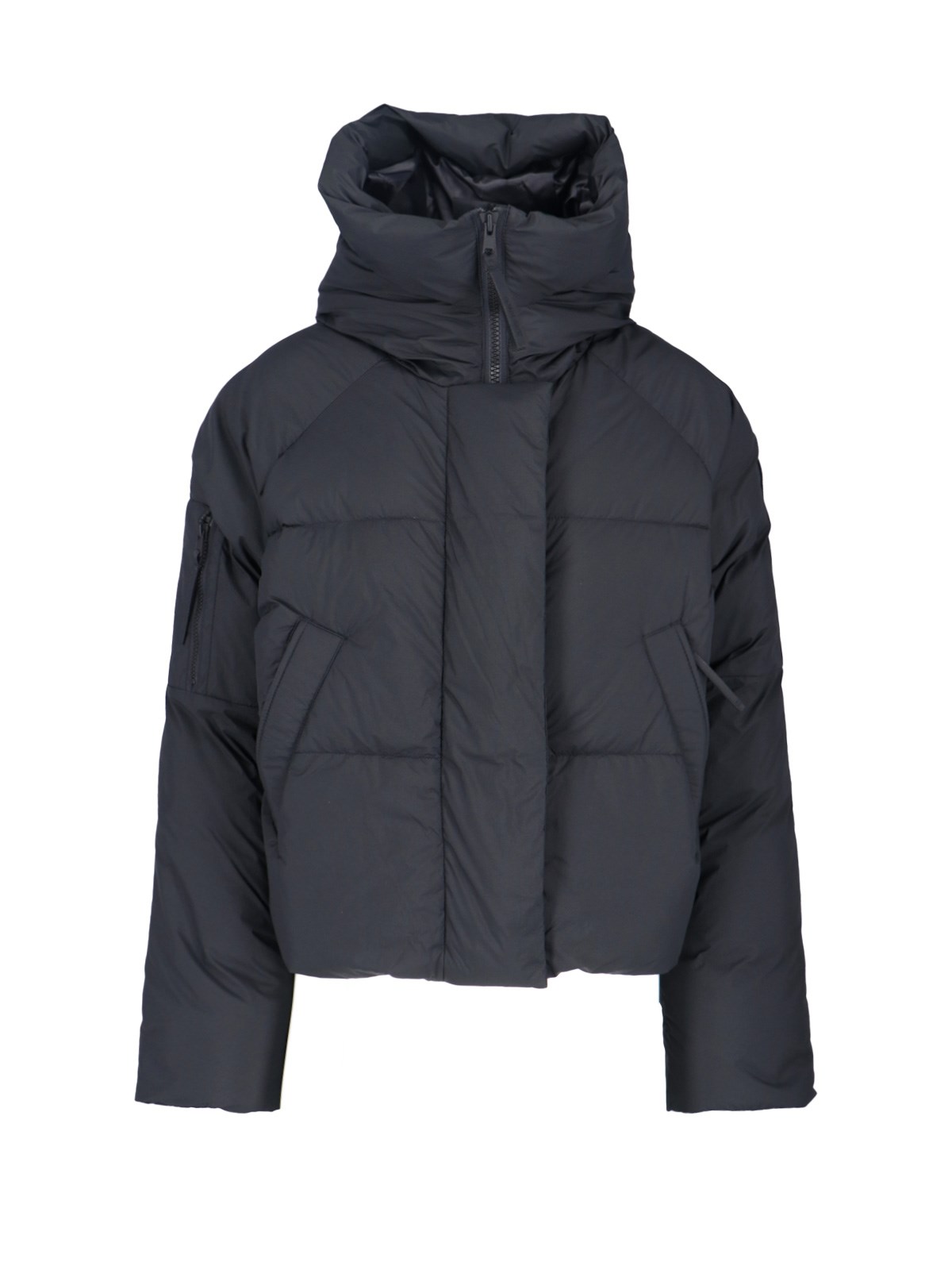 Canada Goose Cropped Quilted Puffer Jacket With Adjustable Hood In Black