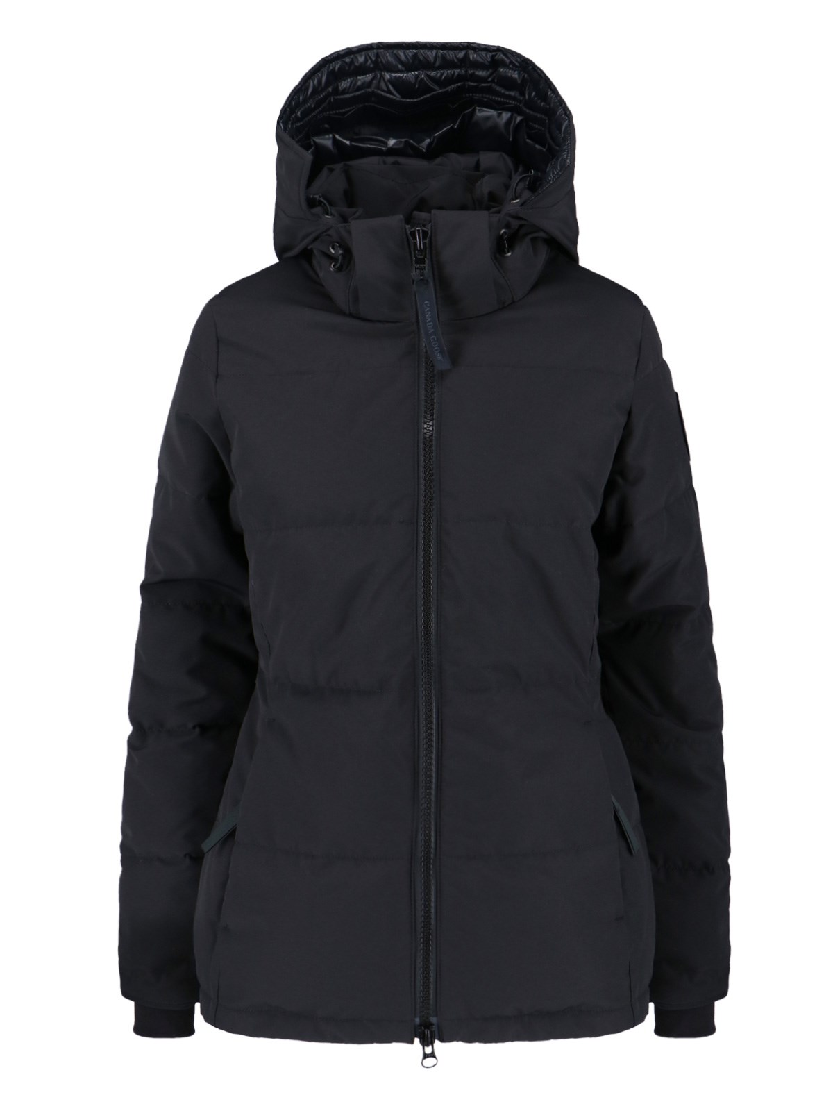 Canada Goose Hooded Quilted Jacket Long Sleeves In Black