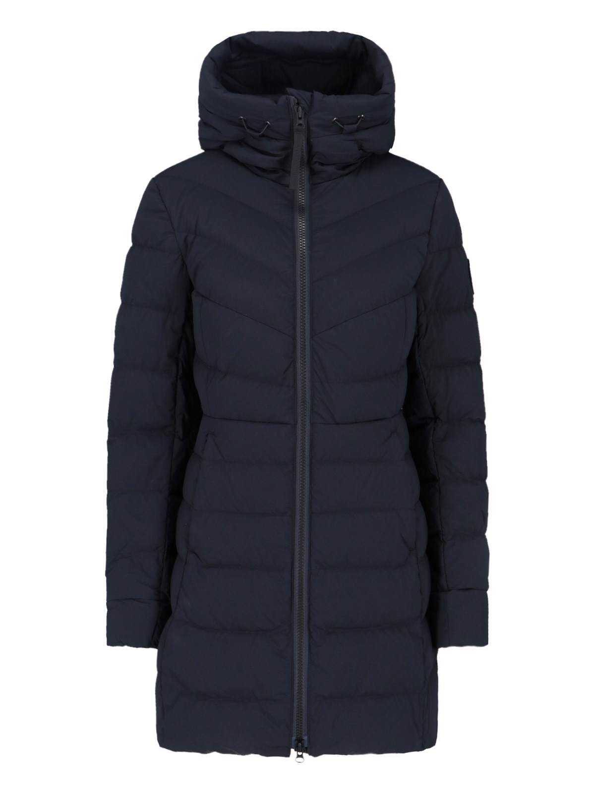 Canada Goose Quilted Down Coat With Adjustable Hood In Blue