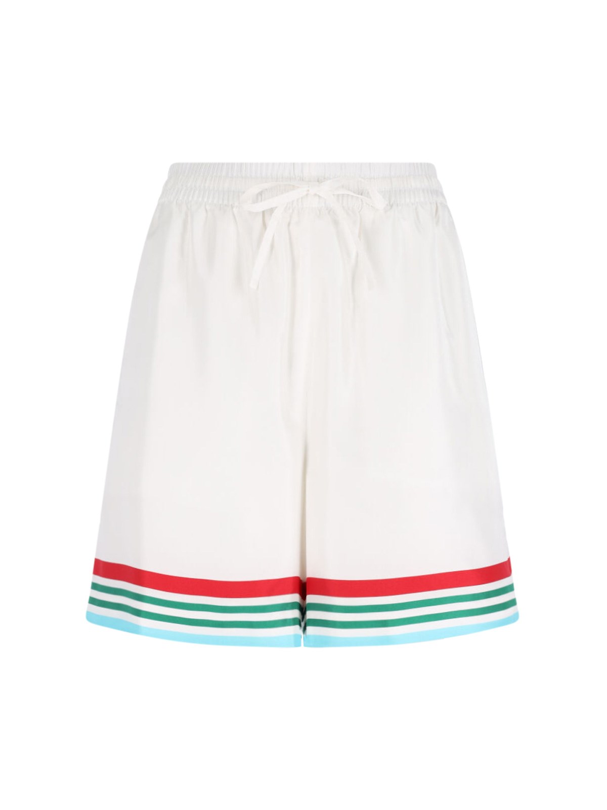 Casablanca Mens Casa Way World Series Relaxed-fit Striped Silk Shorts