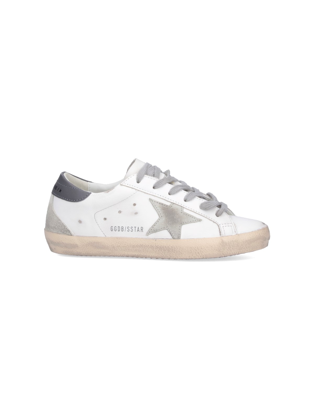 Golden Goose White Low Top Sneakers With Star Patch In Vintage Leather Woman