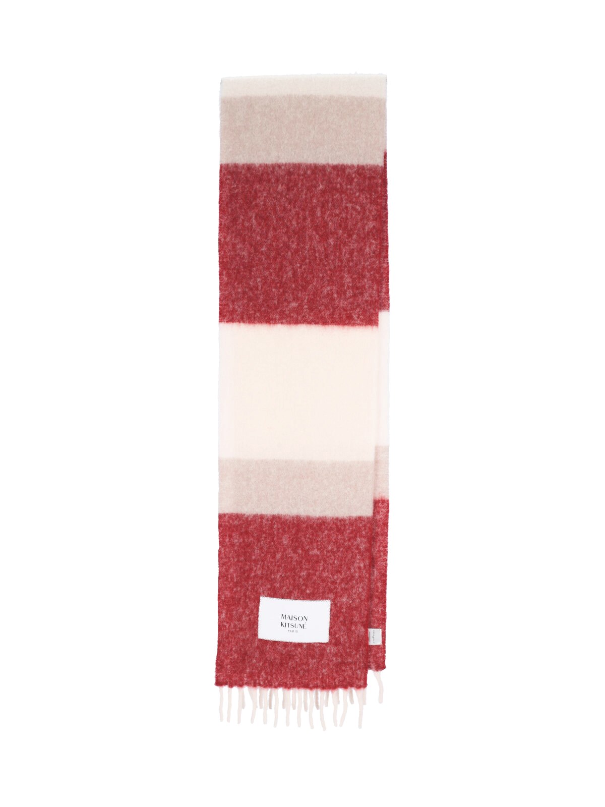 Maison Kitsuné Alpaca Blend Scarf In Red