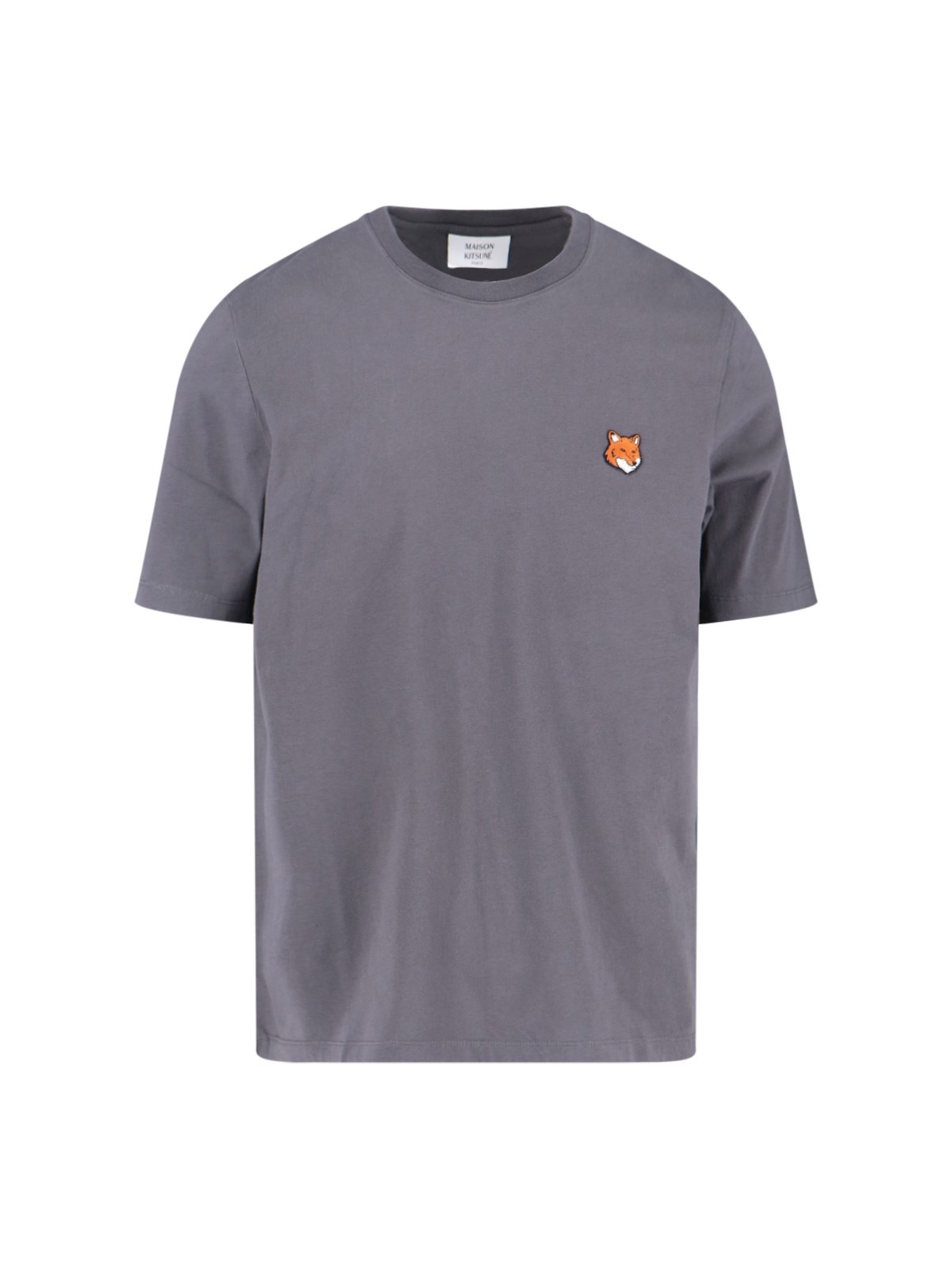 Maison Kitsuné Fox Head Patch Regular T-shirt In Gray