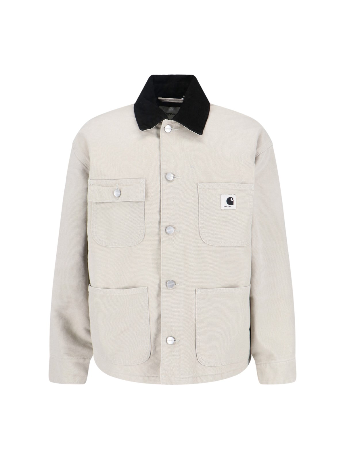 Carhartt Omens Fleur De Sel Black Og Michigan Corduroy-collar Cotton Jacket Xs In Gray