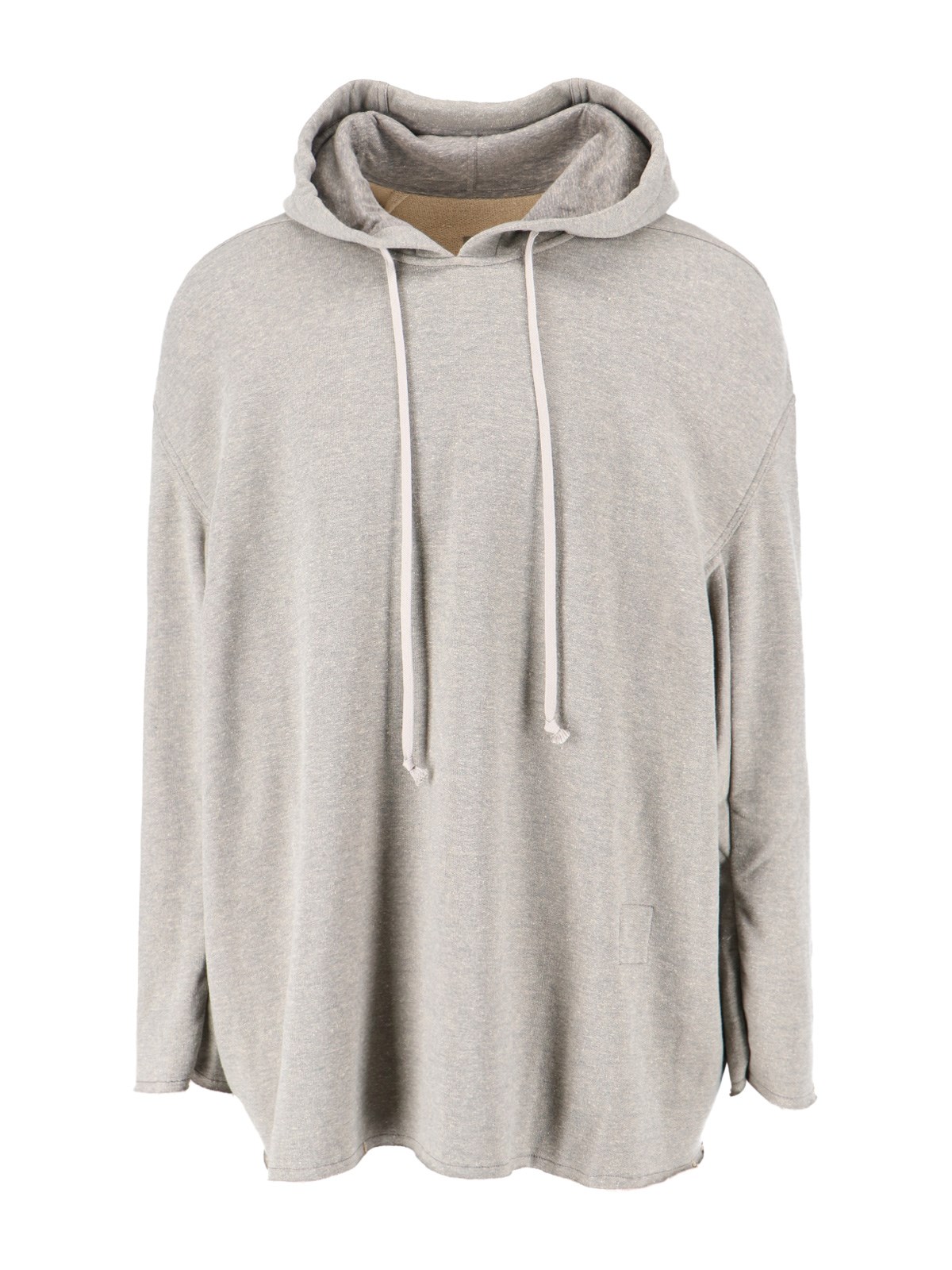 Rick Owens Drkshdw Heather Grey Loose-fitting Hoodie With Contrasting Interior In Gray