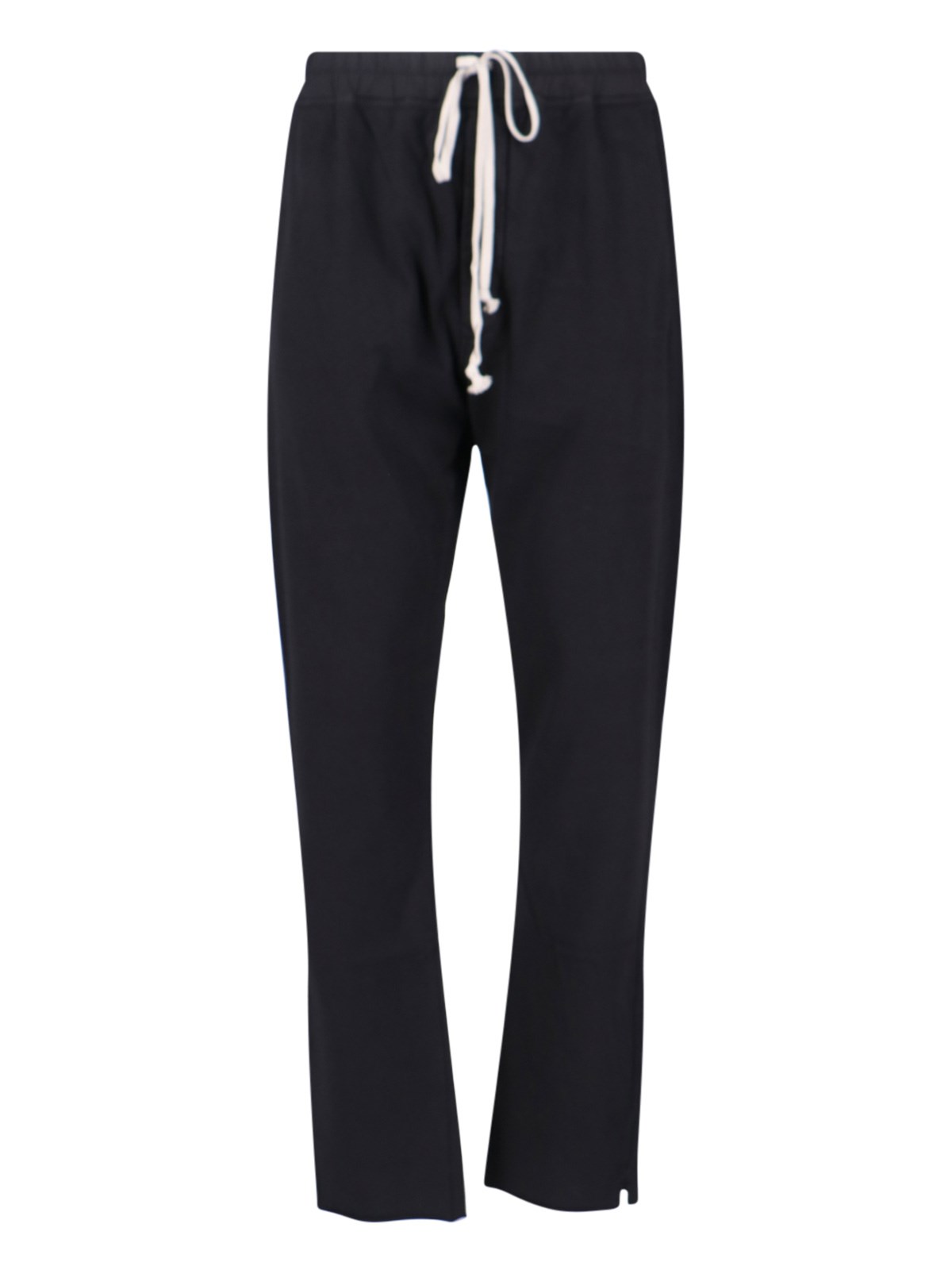 Rick Owens Drkshdw Black Cotton Joggers With Mid-rise Waist And Horn Button Details In Black