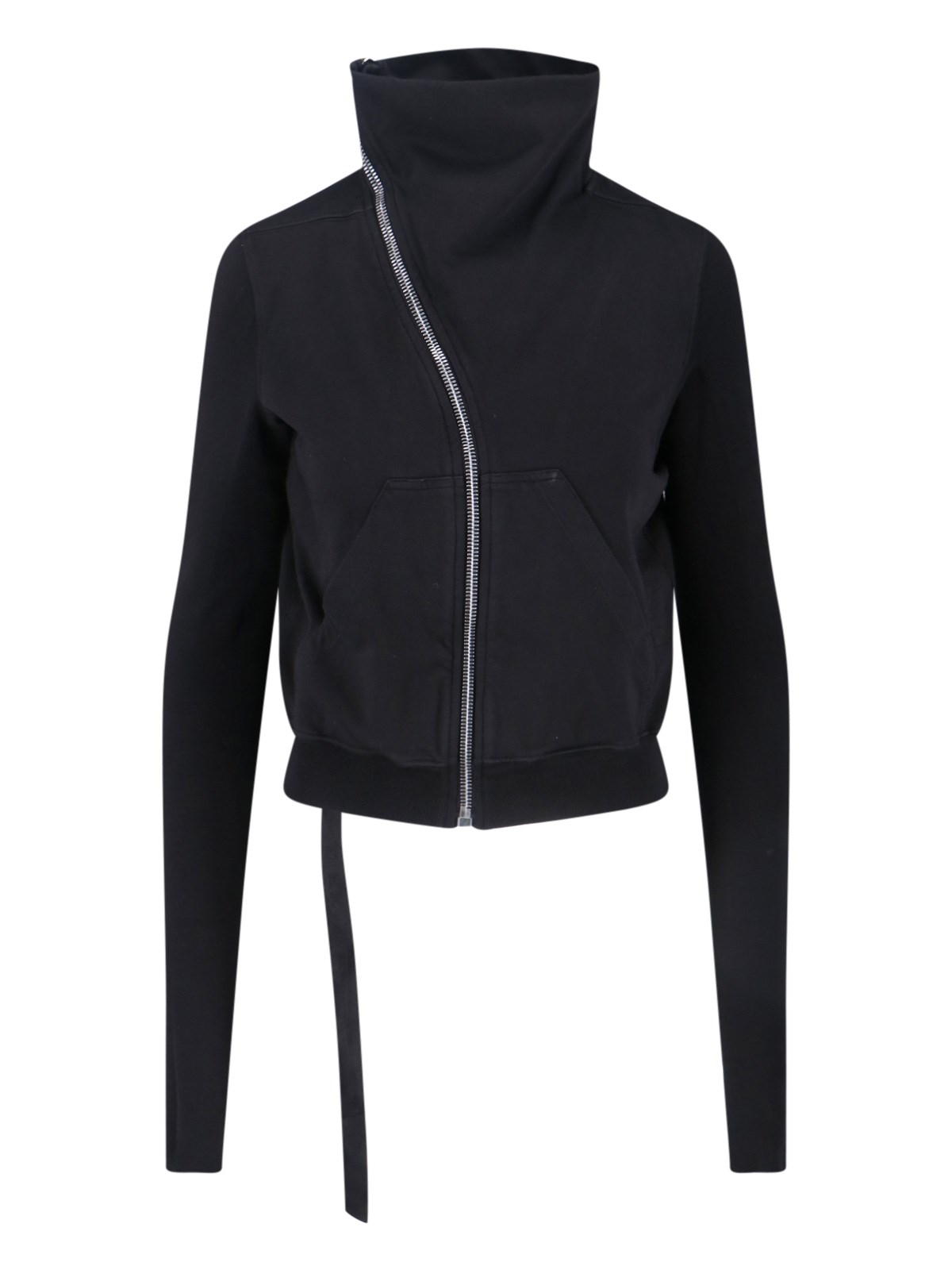 Rick Owens Drkshdw High Collar Long Sleeve Knitwear Top In Black