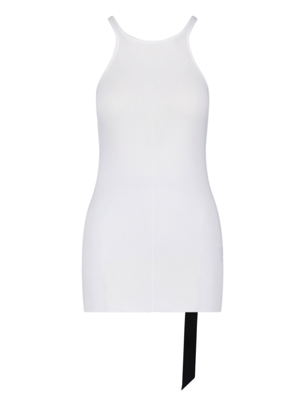Rick Owens Drkshdw Sleeveless Racerback Top Asymmetric Hem In White